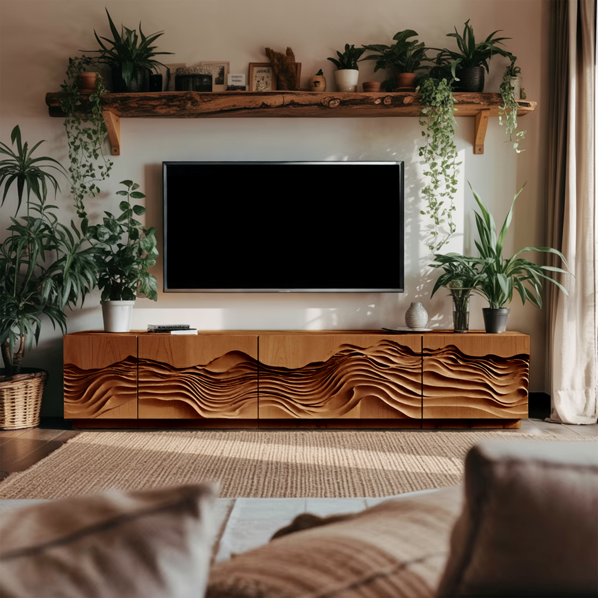 Mid Century TV Table For Living Room Design SILDTTNTVC040