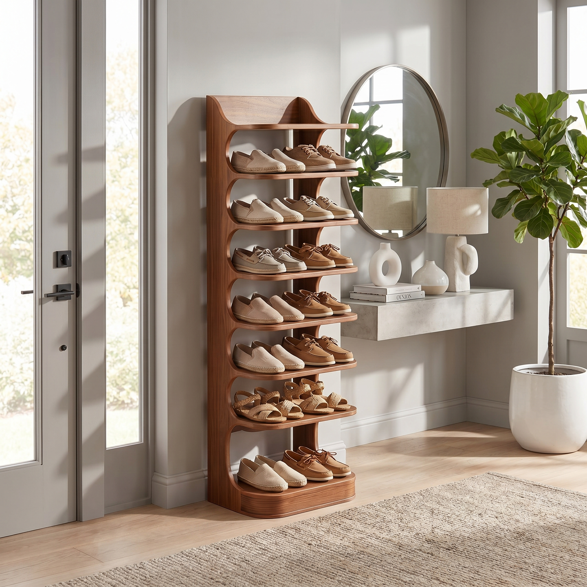 Custom Shoe Rack Solid Wood Decor Home Gitf SINLSASB026