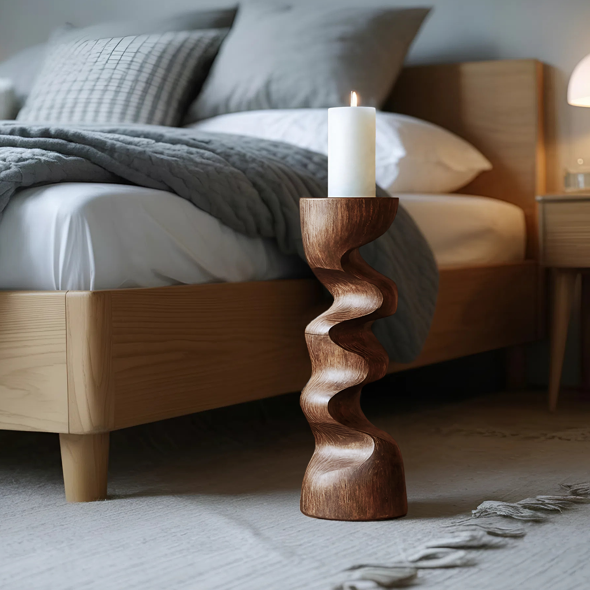 Rustic Candle Stick For Bedroom Cozy Ambience Styling SILDTTNCDH002