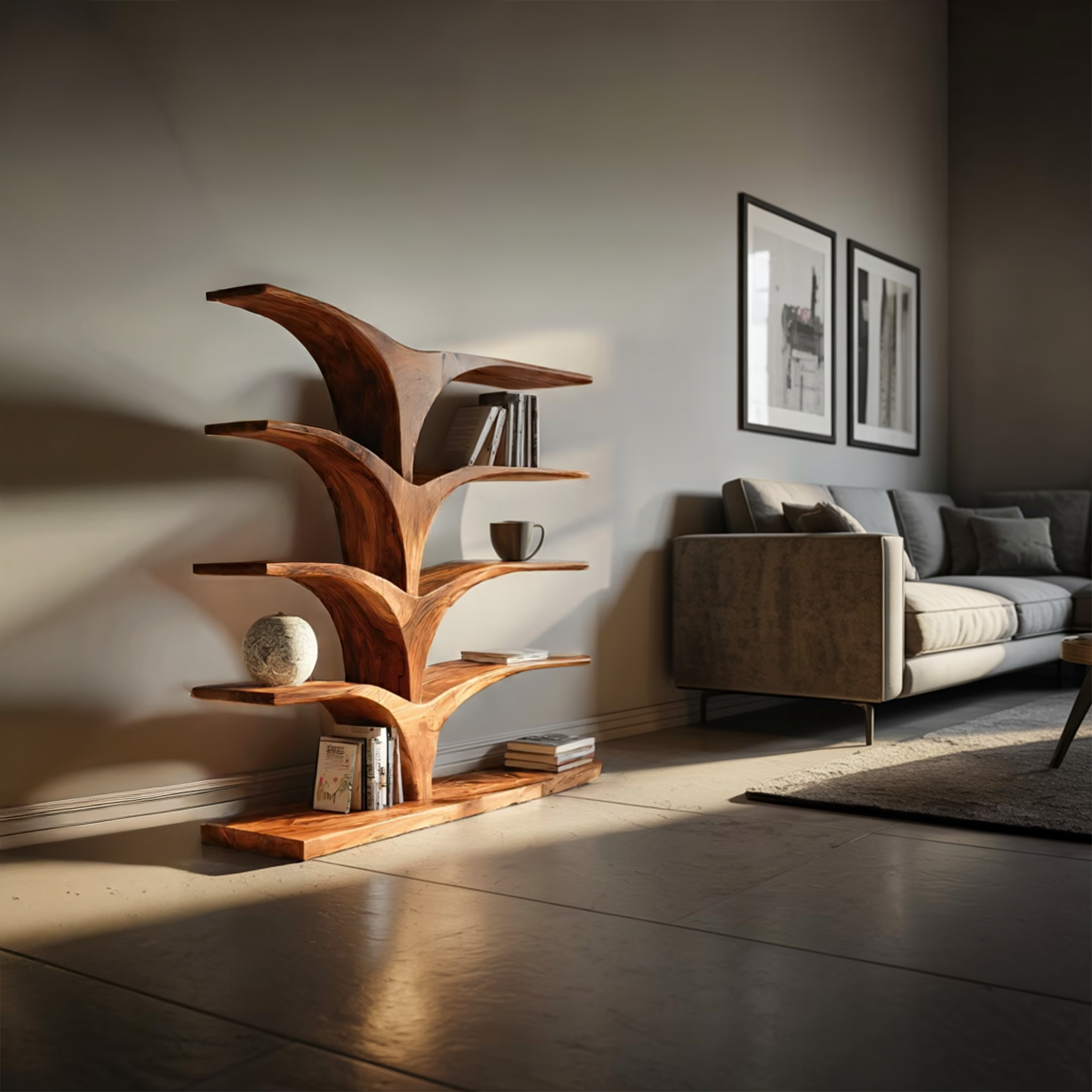 Contemporary Curved Bookshelf For Modern Interior RTTHTTBS052