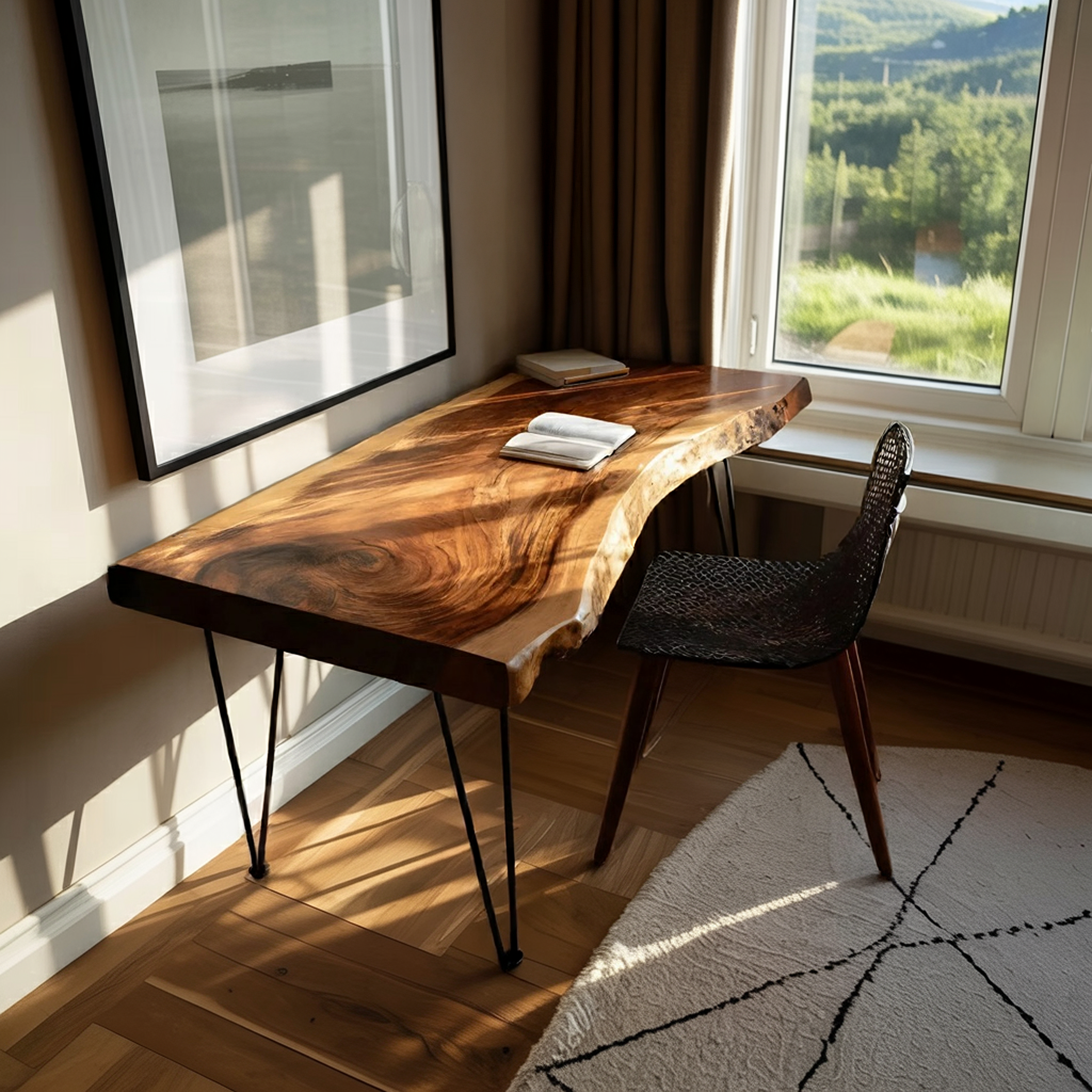 Handcrafted Live Edge Desk For Living Room Style SILDTTNDE015