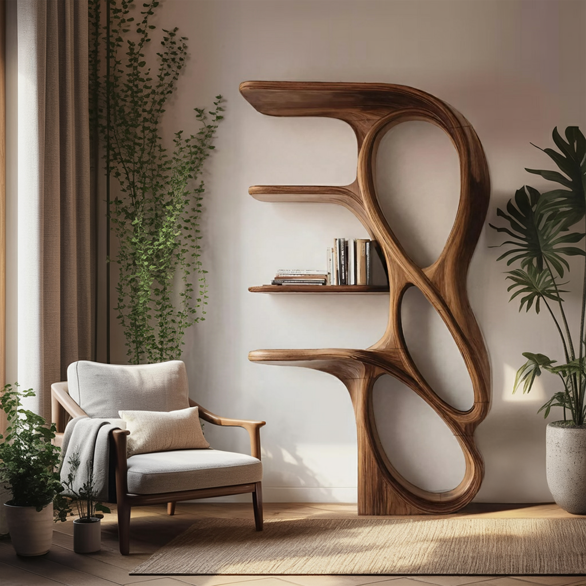 Contemporary Art Bookshelf For Living Room Decor SITHHNBS071