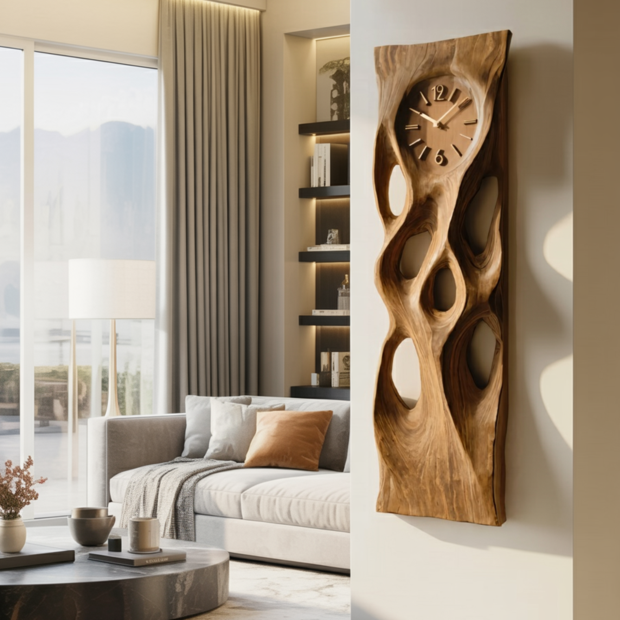 Modern Wall Clock Vertical Design For Living Room SITHHNWAC002