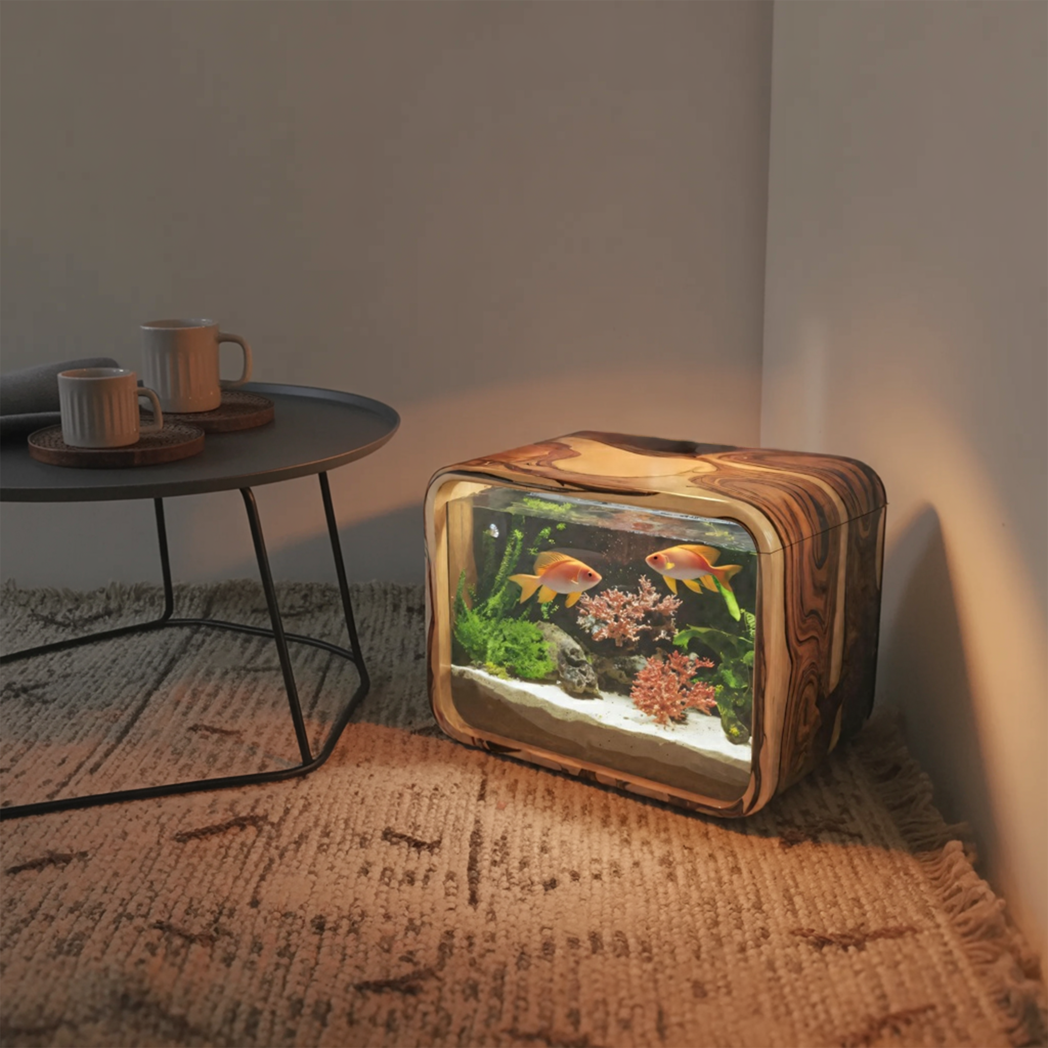 Modern Wooden Aquarium Frame For Bedroom And Living Room Display SITHTTTAM003