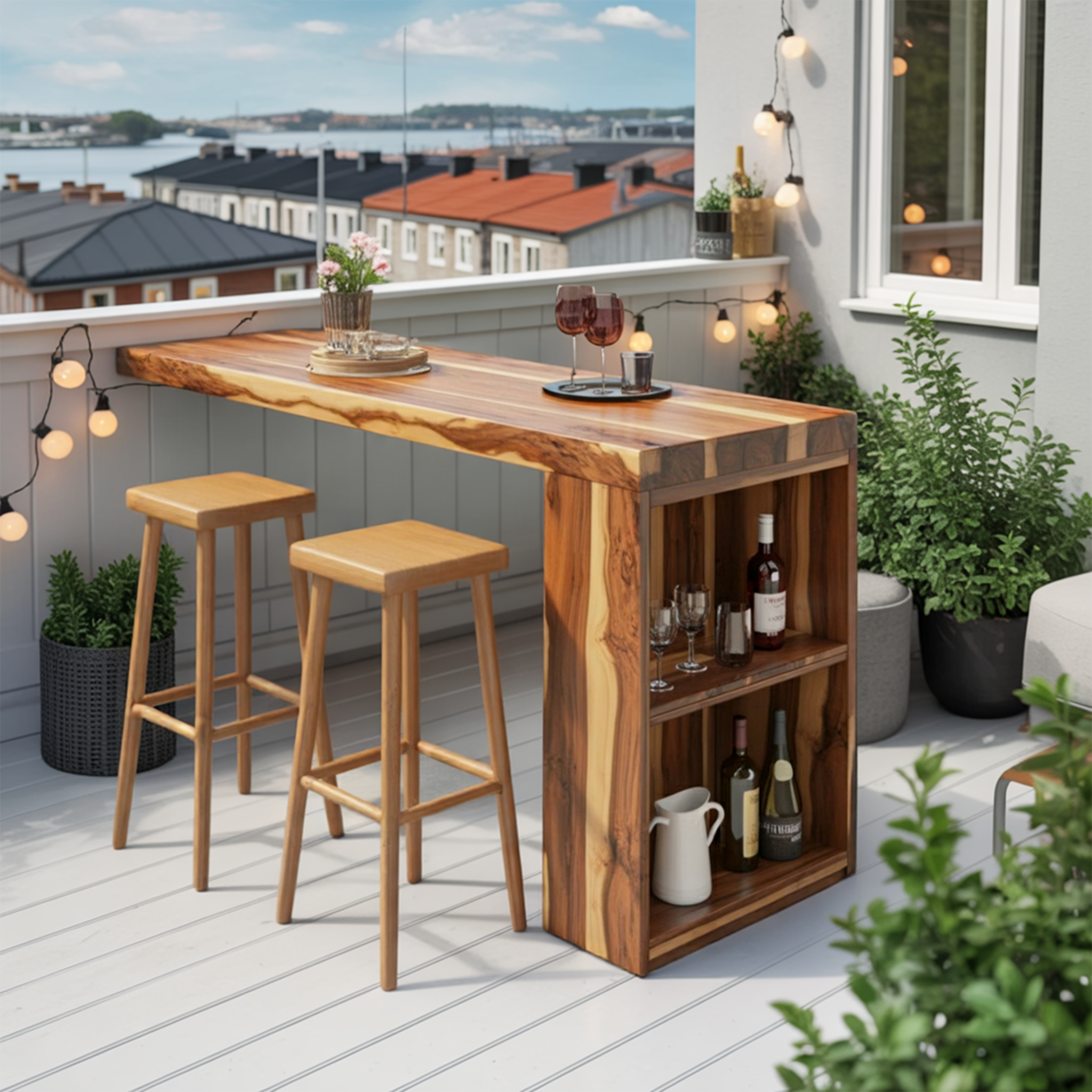 Tropical Live Edge Bar Table For Balcony Or Outdoor Patio SITHTTBTA002