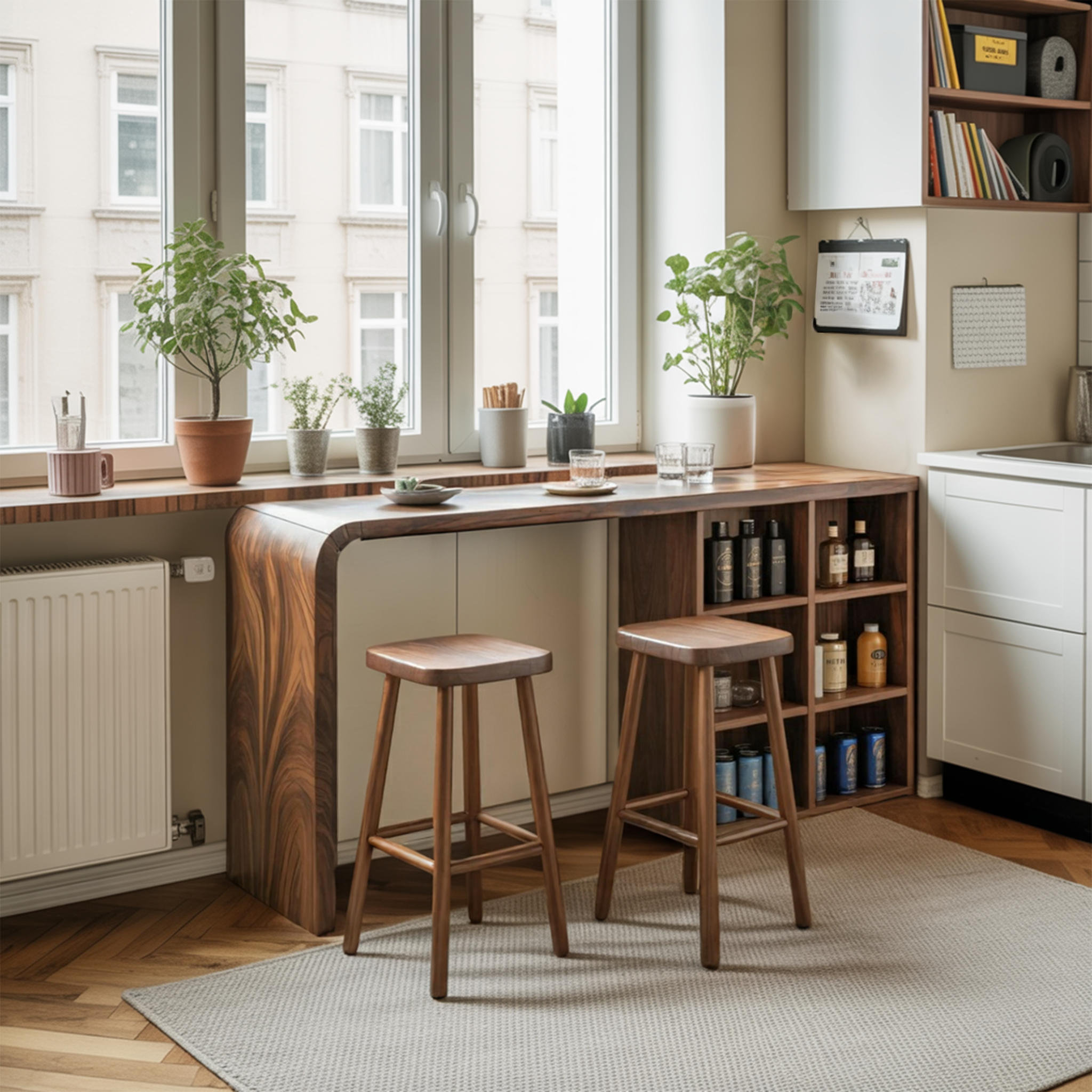 Modern Wooden Bar Table With Storage For Kitchen Or Home Mini Bar SITHTTBTA003