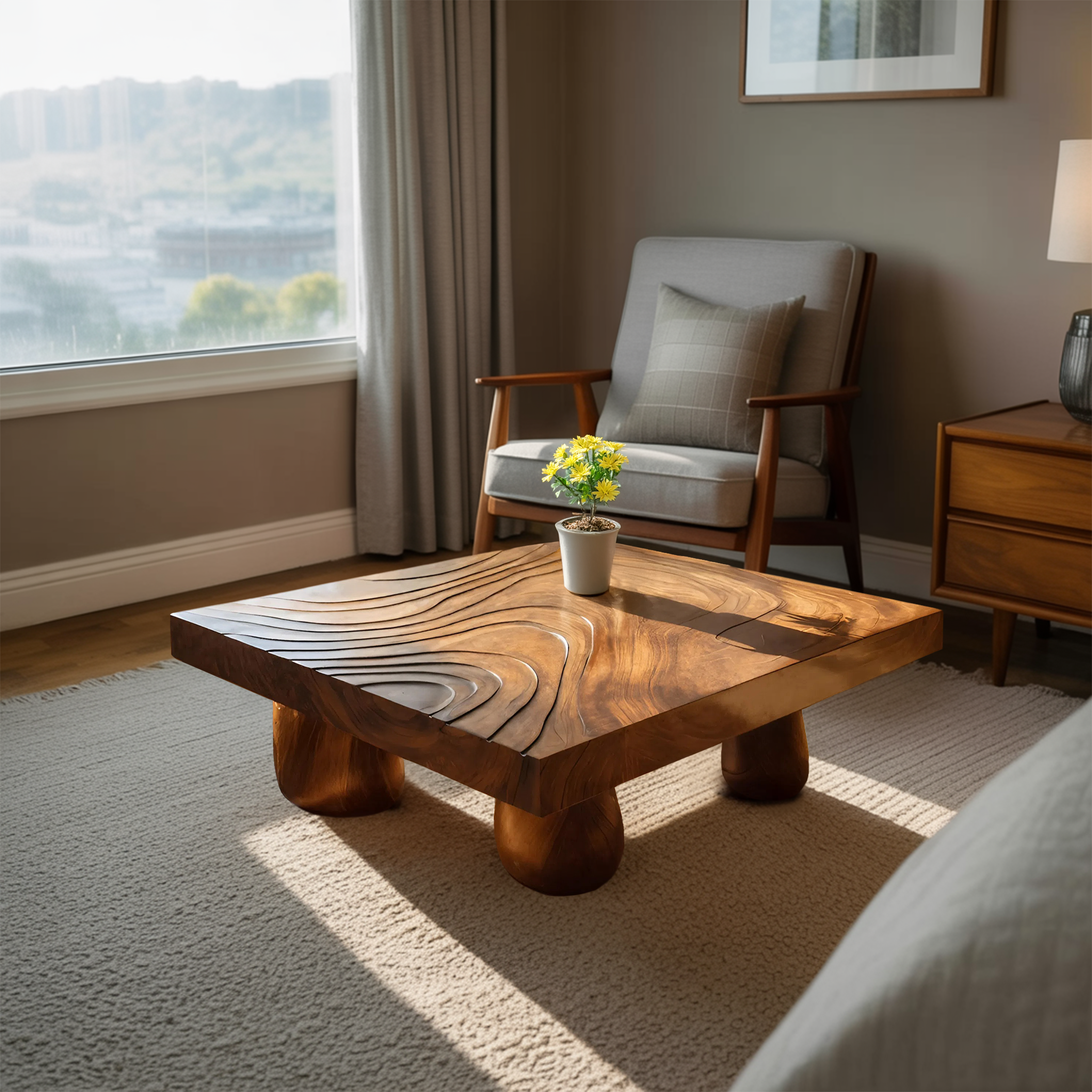 Farmhouse Wooden Live Edge Coffee Table For Entryway Design SILDTTRCF069