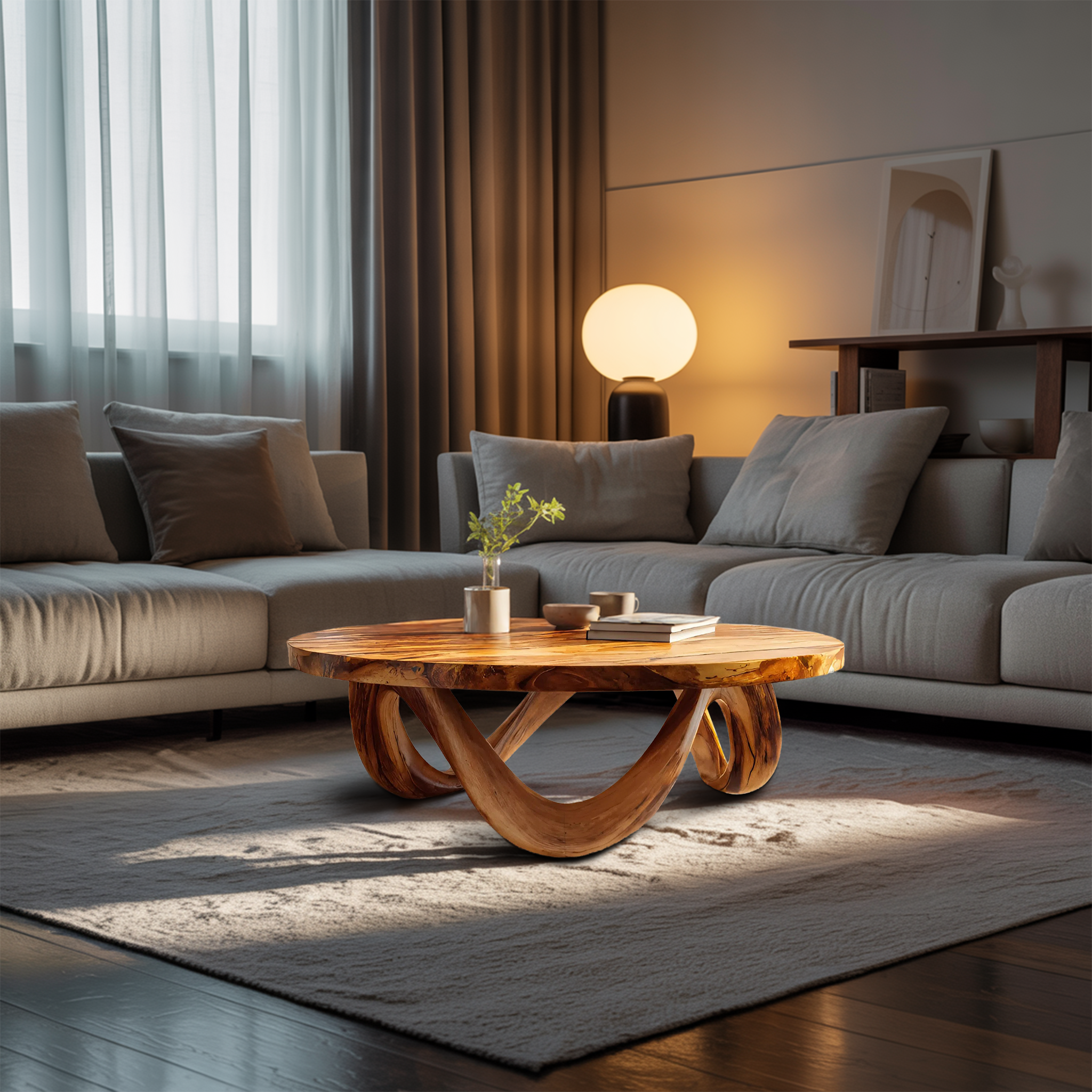 Modern Coffee Table Unique Base Design For Living Room RTTHTTCF040