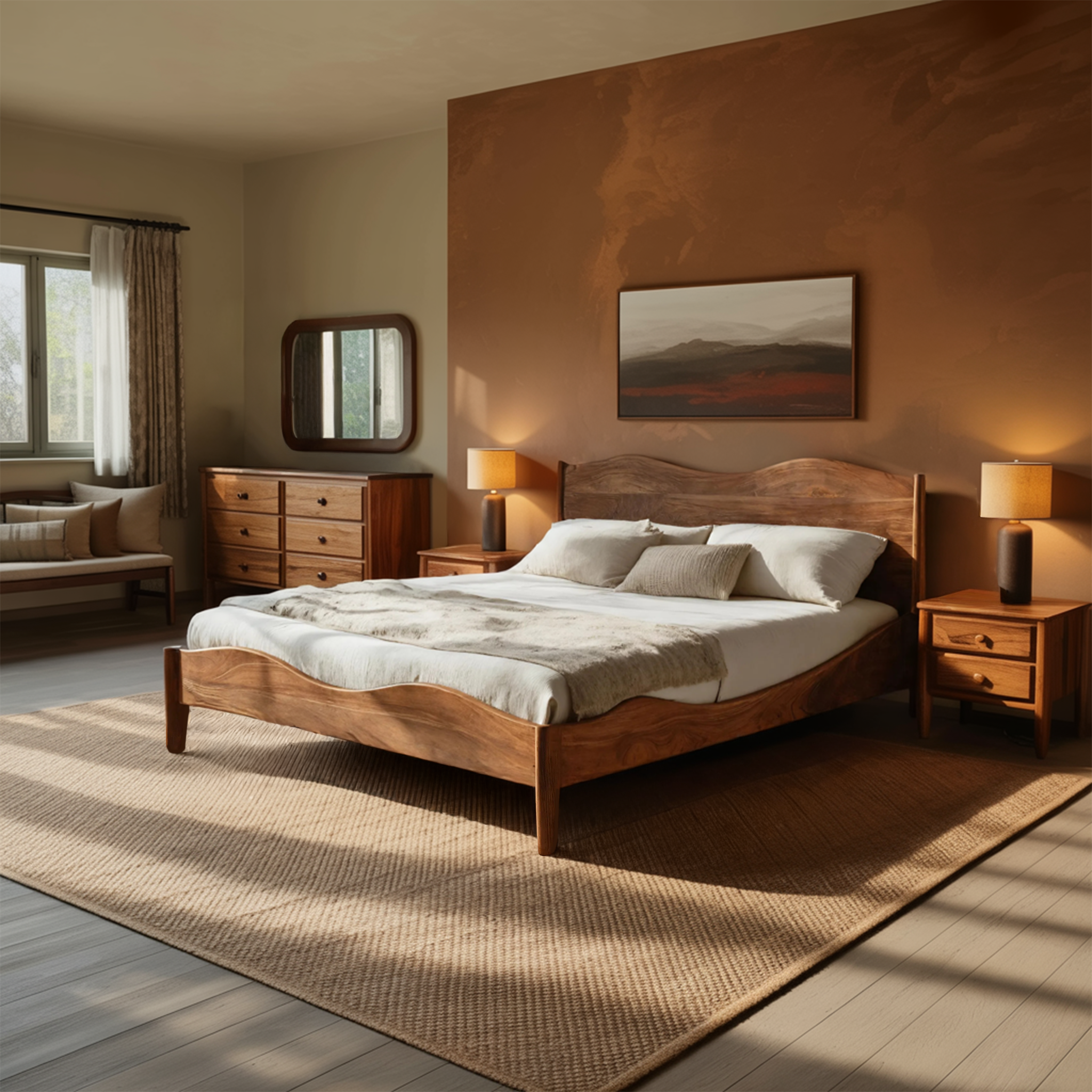 Luxury Set Headboard And Bed Frame For Bedroom RTTHHNWO005