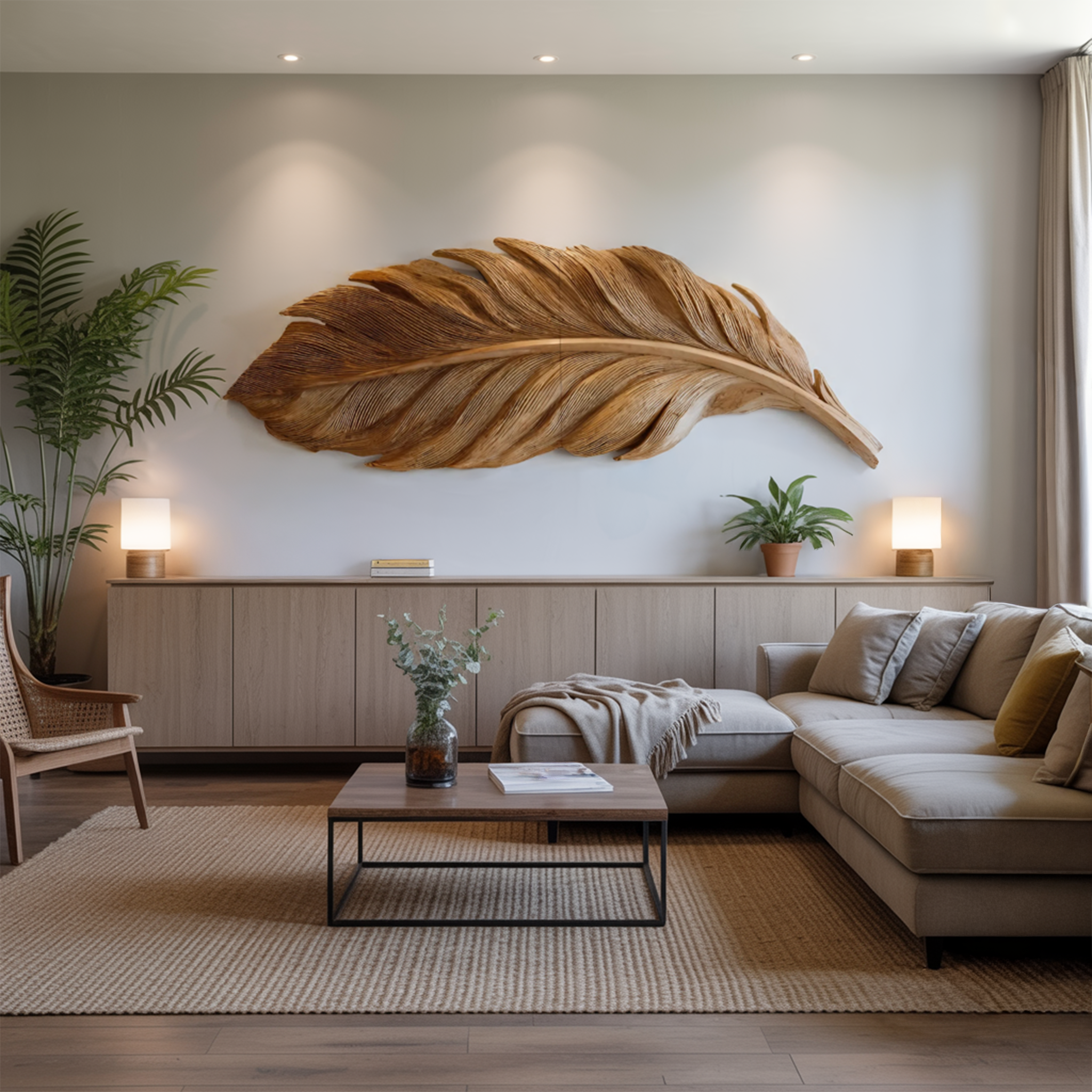 Modern Feather Wall Art For Living Room Decor RTTHHNWA099