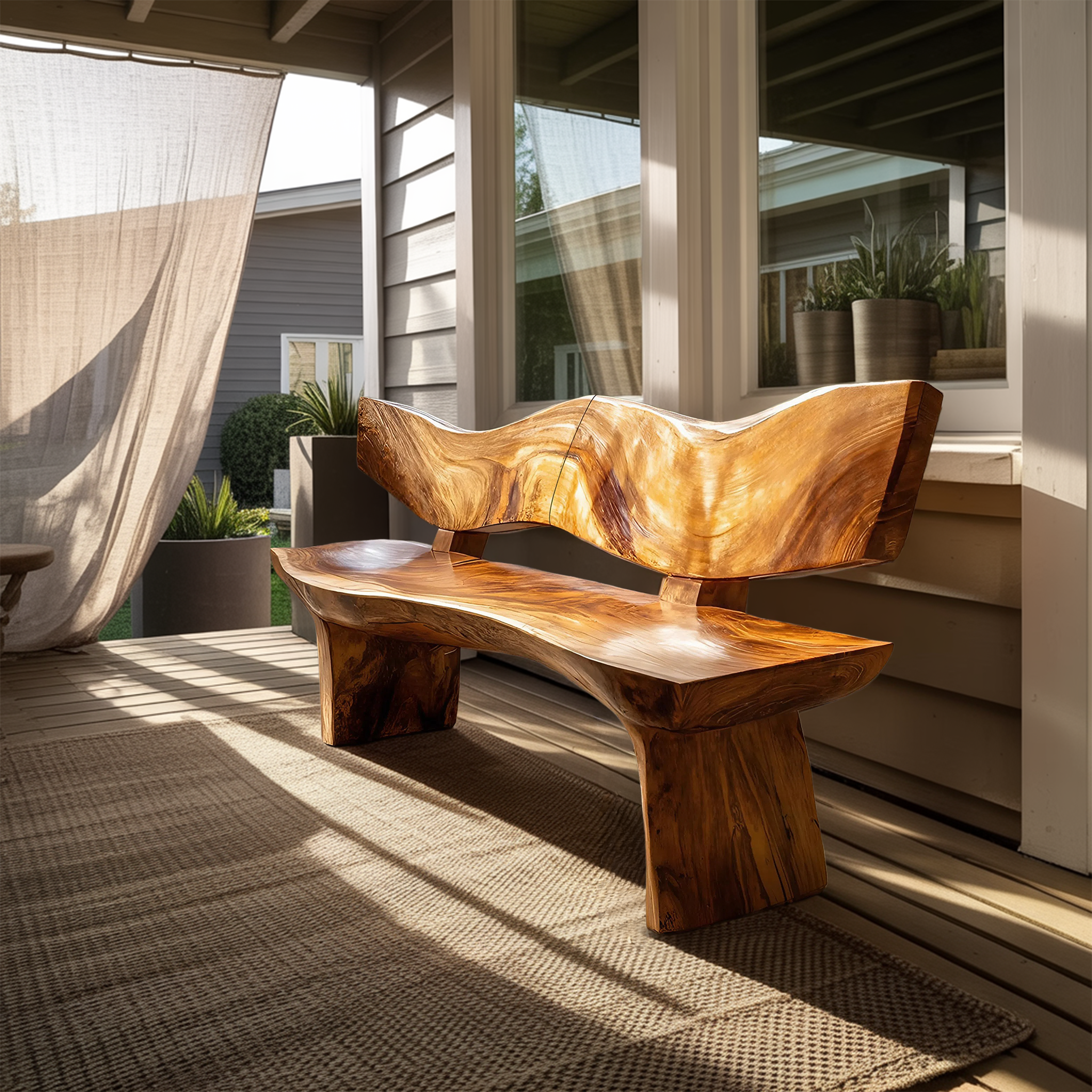 Live Edge Wood Entryway Bench For Natural Home Interiors SILDTTRBEN030