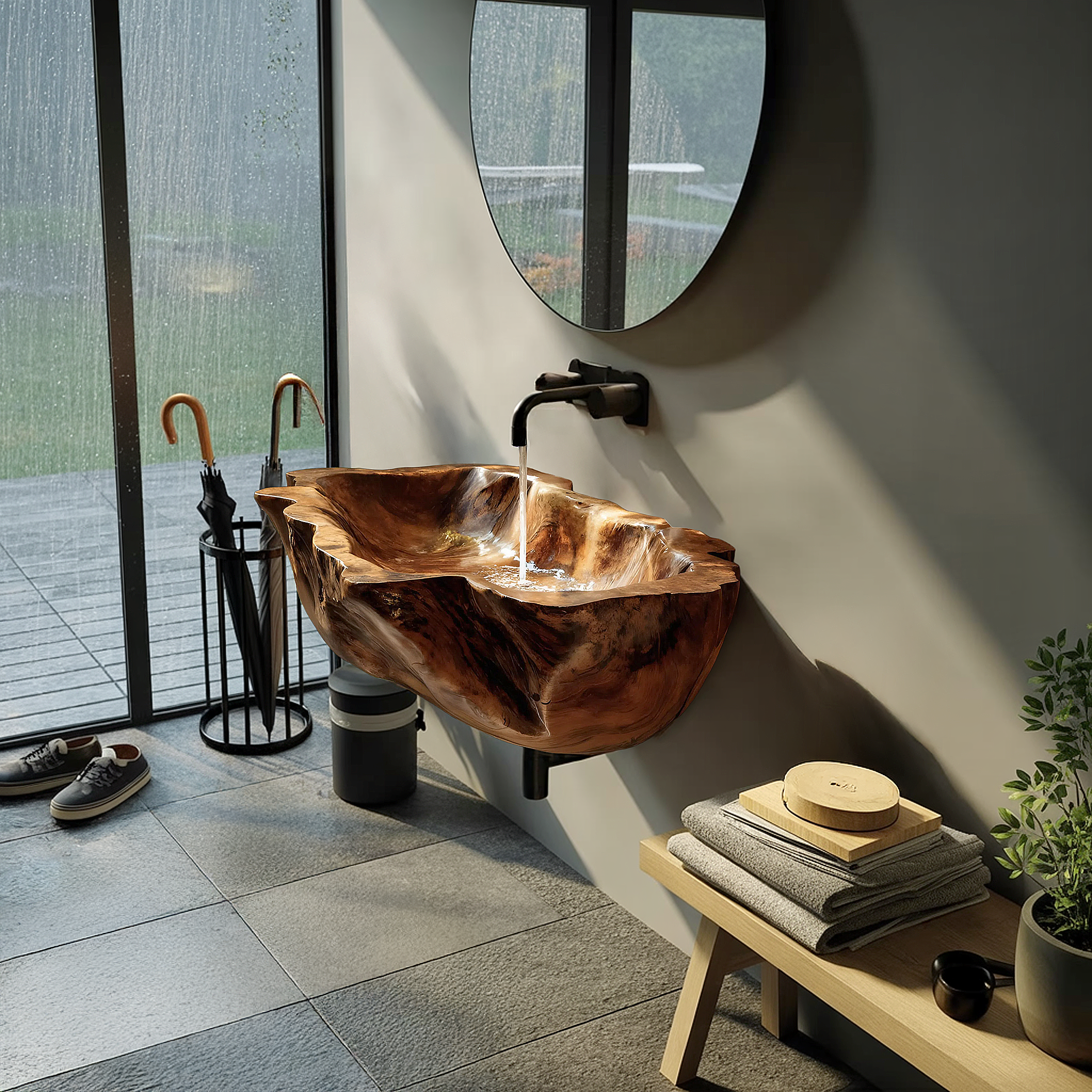 Farmhouse Solid Wood Wash Basin For Cozy Bedroom Furniture Design SILDTTRVS035