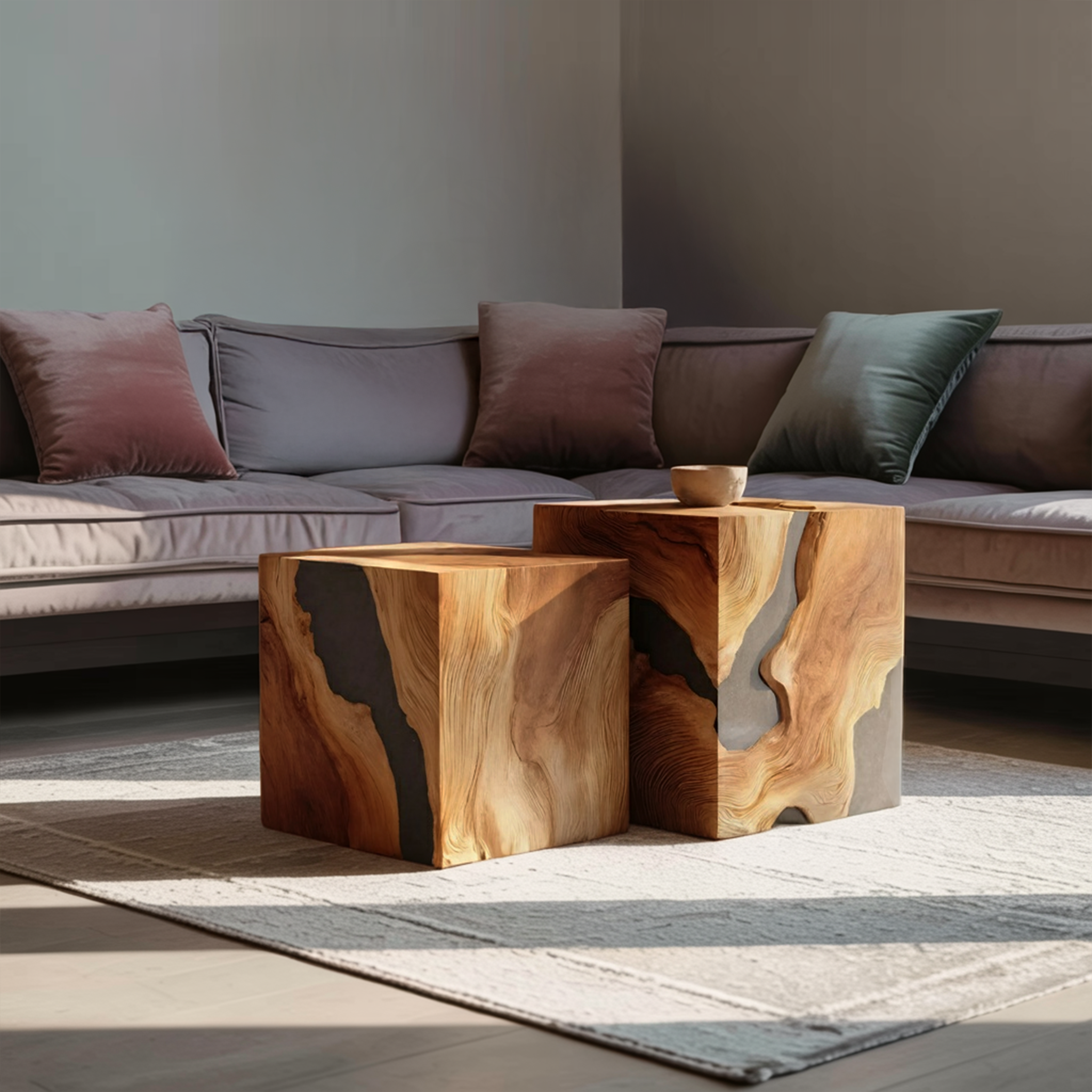 Handcrafted Solid Wood Square Table For Entryway Design SILDTTNCF038