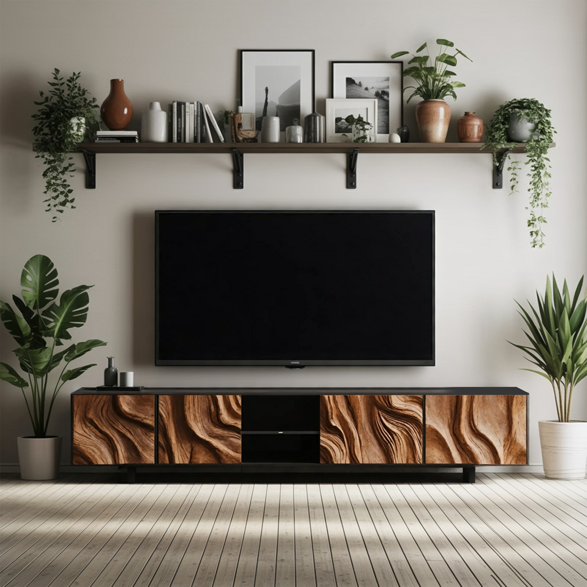 Farmhouse TV Console For Rustic Living Room SILDTTNTVC069