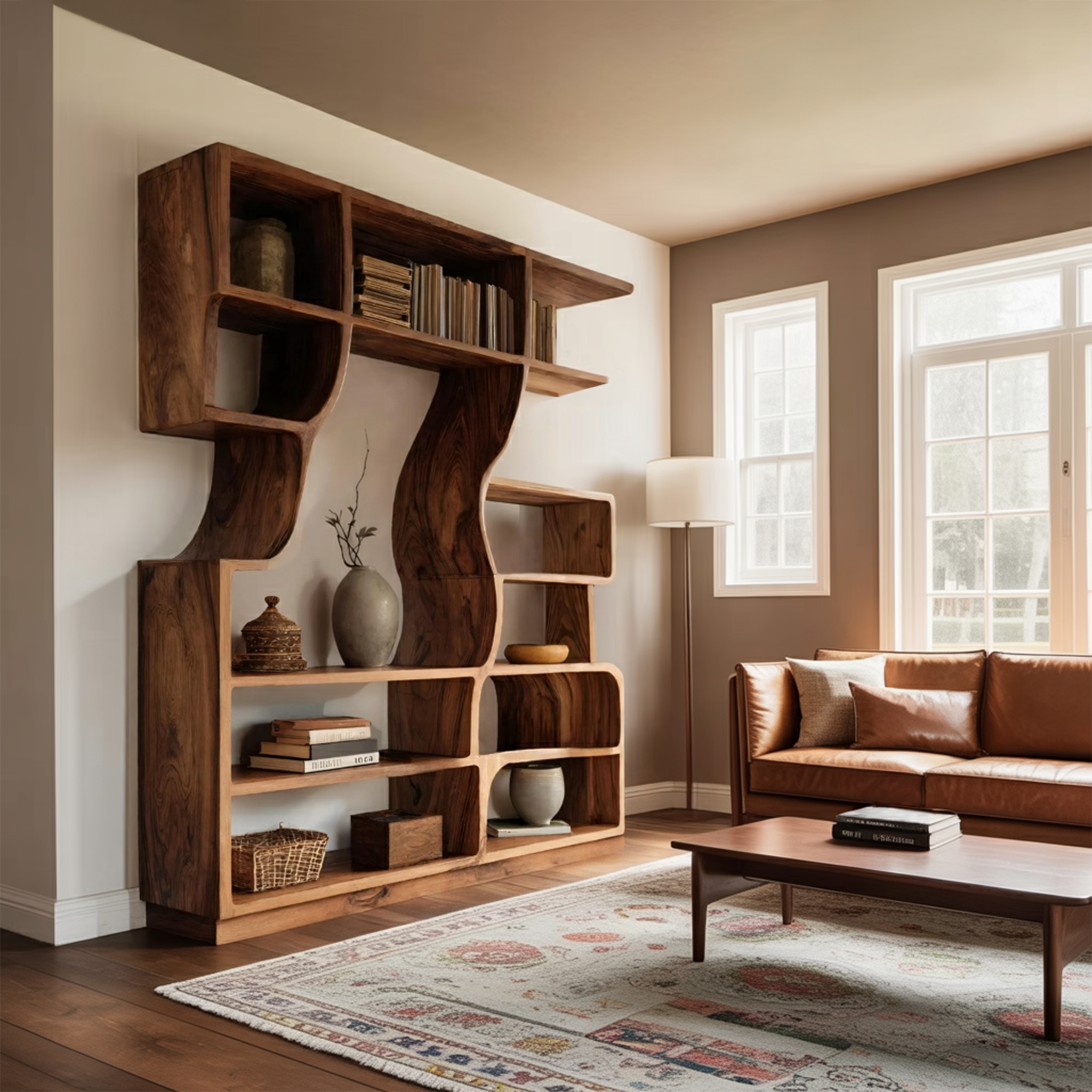 Artisan Carved Bookshelf For Modern Interior RTTHHNBS086
