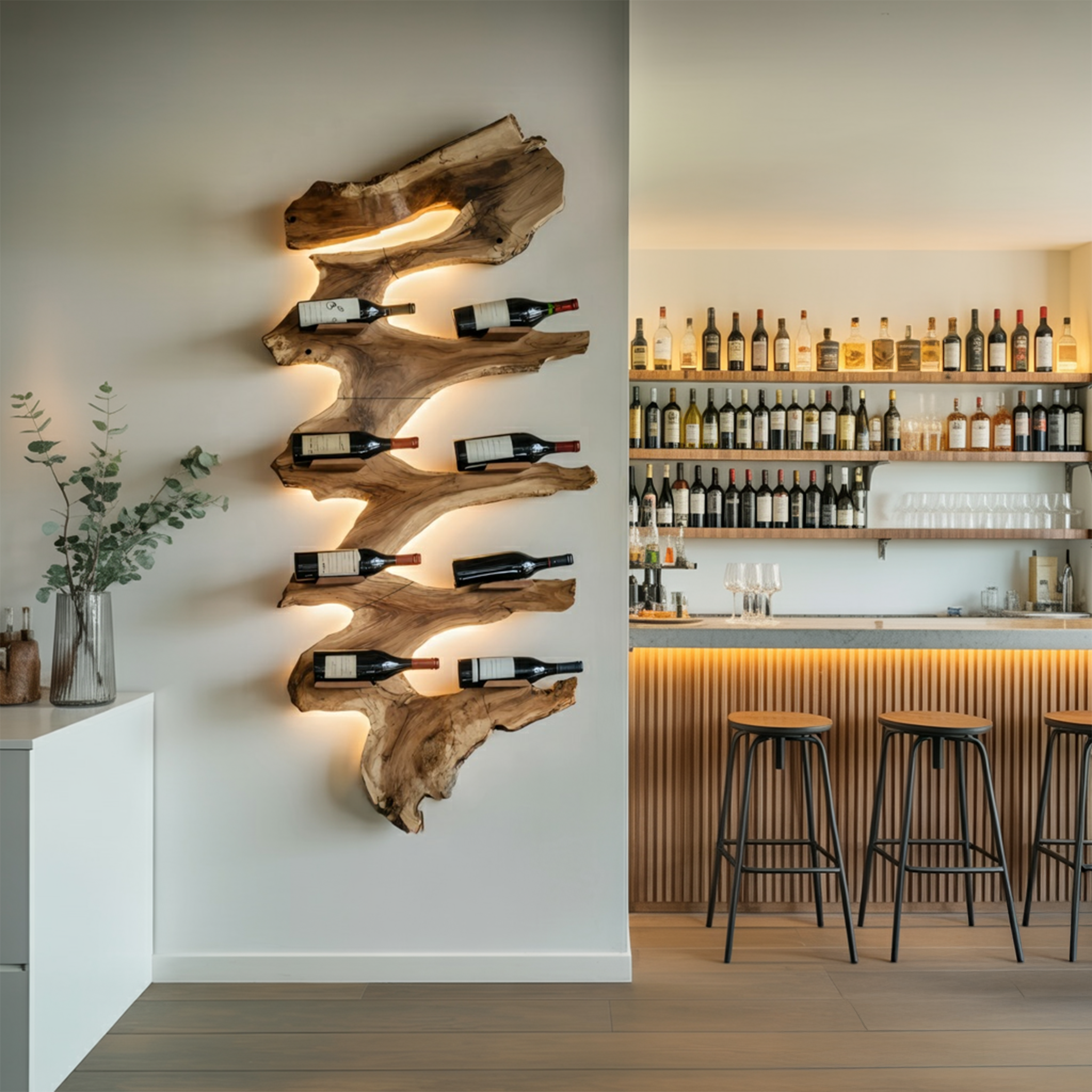 Modern Solid Wood Wine Rack For Living Room Furniture Design SILDTTRWH050