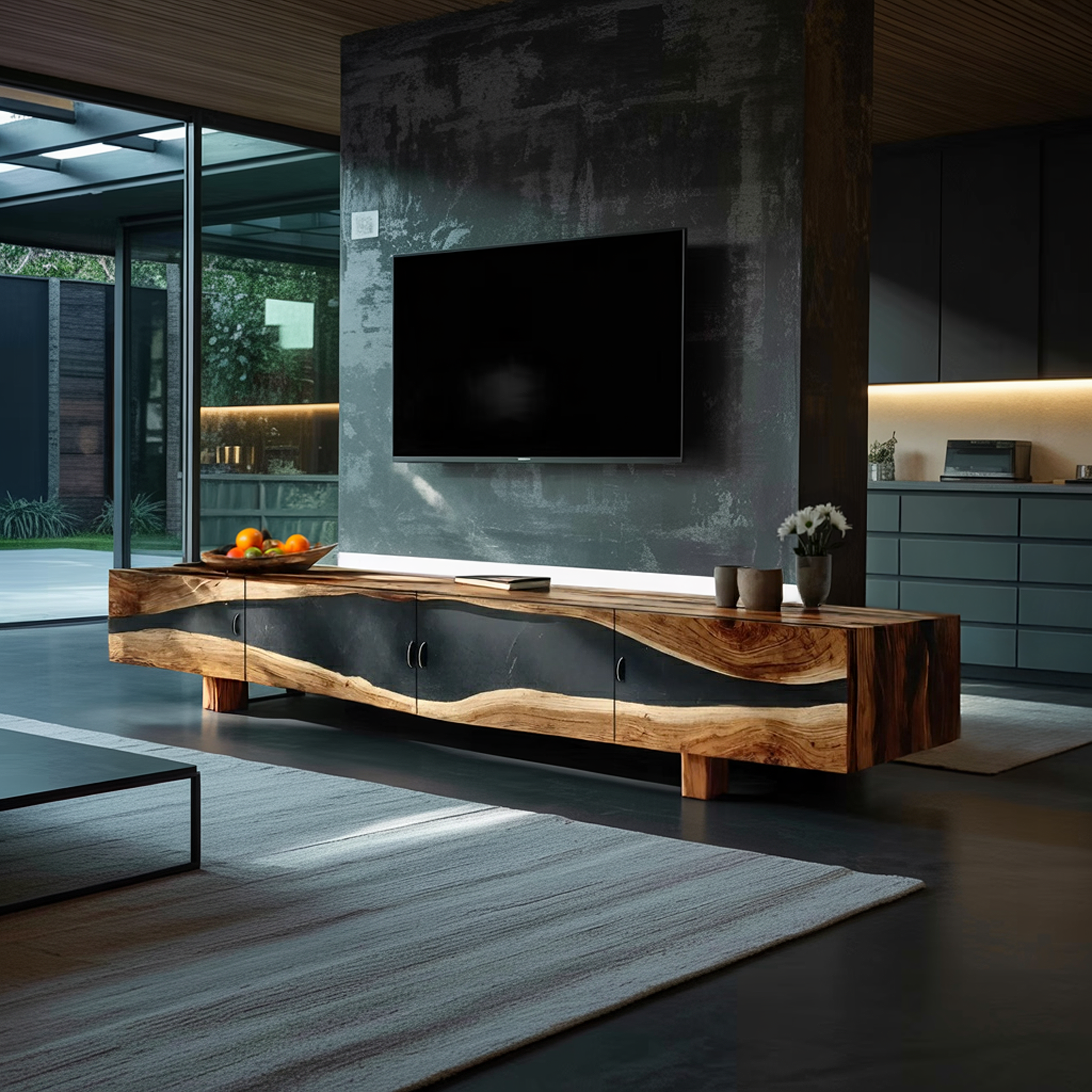 Farmhouse Rustic Solid Wood TV Cabinet For Living SILDTTNTVC107