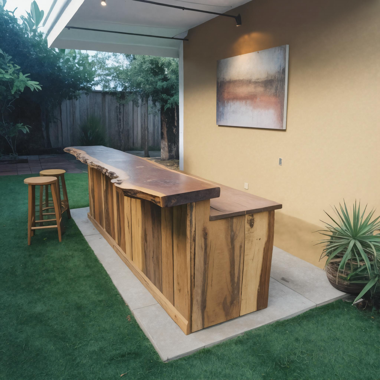 Rustic Live Edge Outdoor Bar Table For Backyard Or Patio SITHHNBTA002