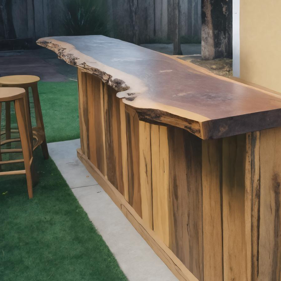 Rustic Live Edge Outdoor Bar Table For Backyard Or Patio SITHHNBTA002