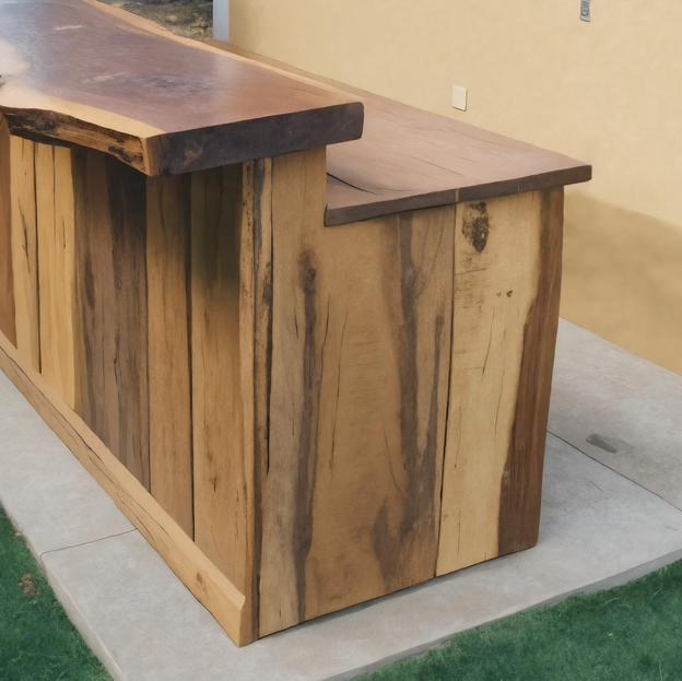 Rustic Live Edge Outdoor Bar Table For Backyard Or Patio SITHHNBTA002