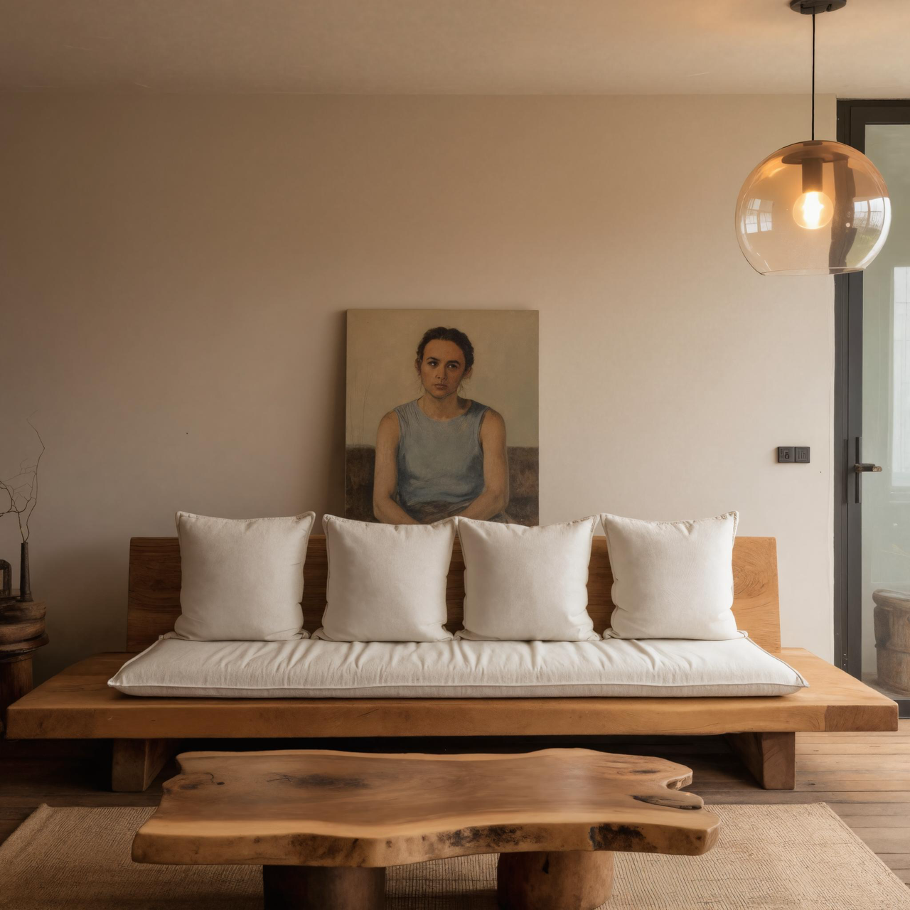 Minimalist Solid Wood Sofa For Living Room Or Studio SITHHNSF001