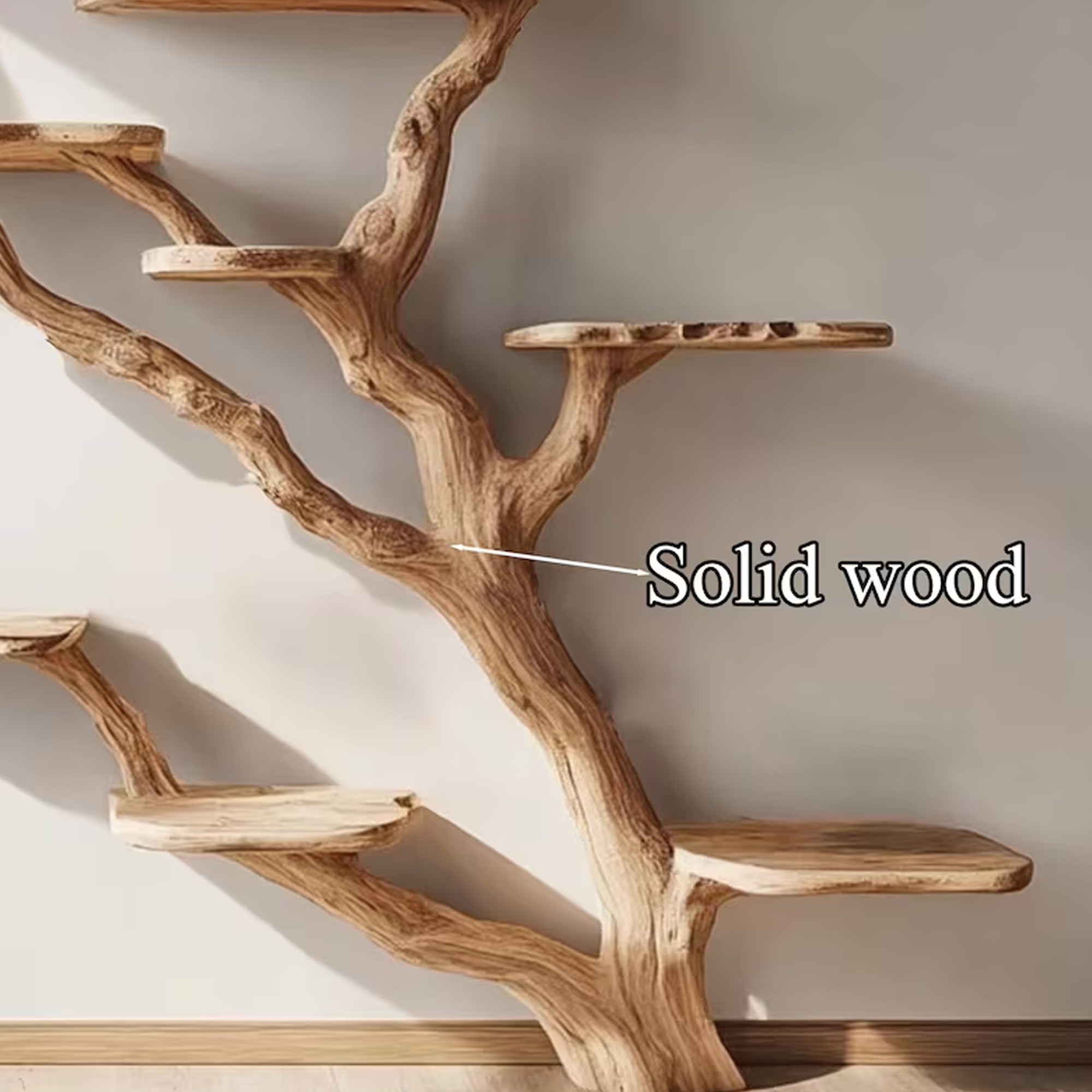 Natural Solid Wood Cat Tree Stylish Cat Furniture SINLTT007