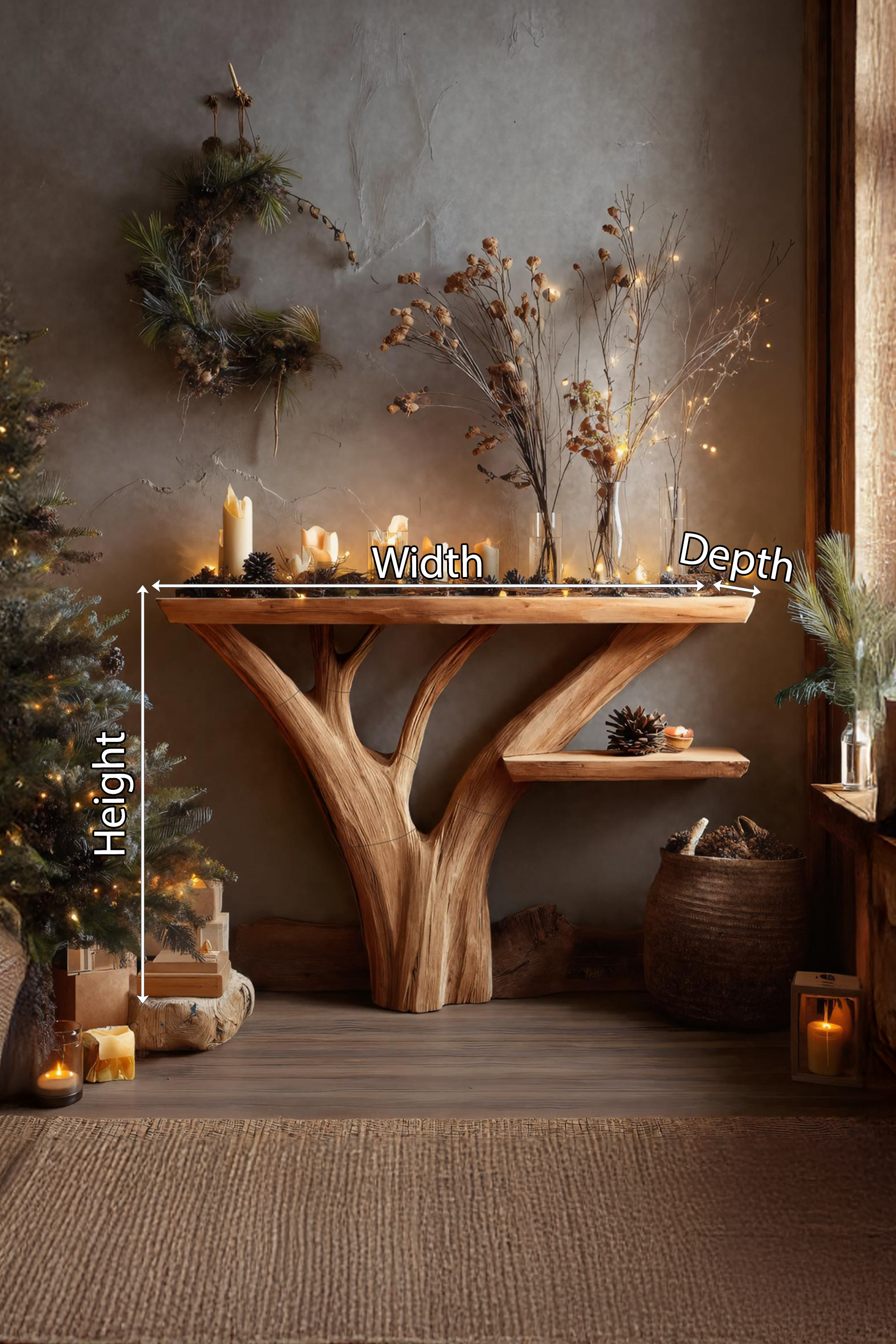 Modern Solid Wood Console Table For Christmas Entryway Decor SILDTTNCSC002