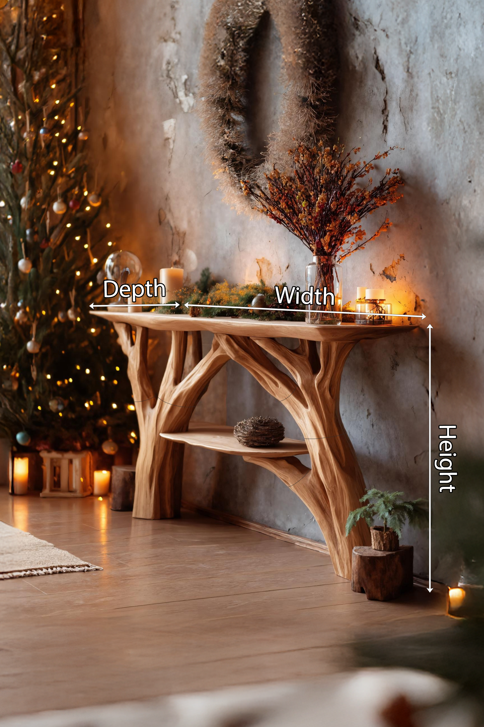 Handcrafted Wooden Console Table For Christmas Furniture Style SILDTTNCSC004