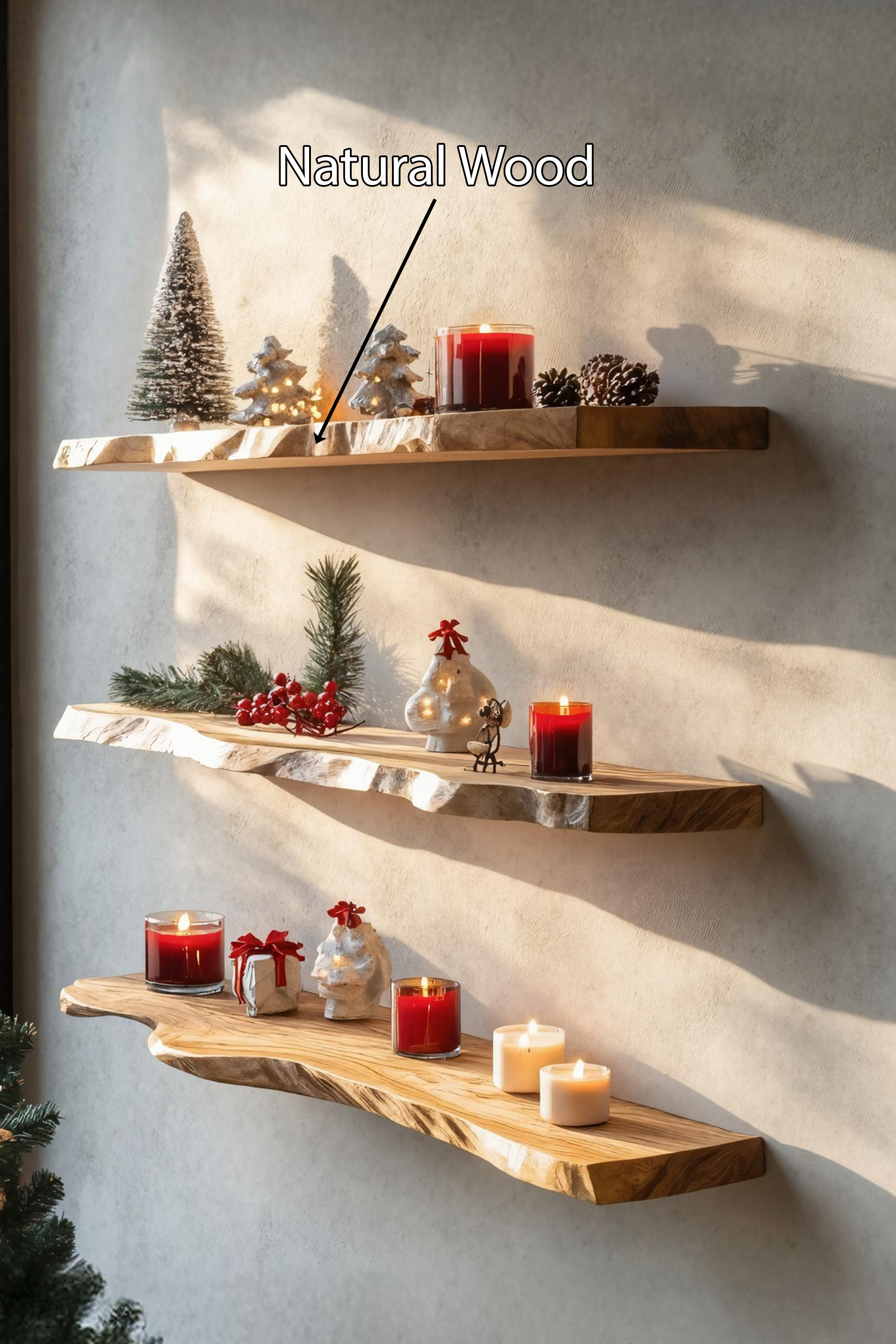 Modern Solid Wood Floating Shelf For Christmas Living Room Design SILDTTNCFL032