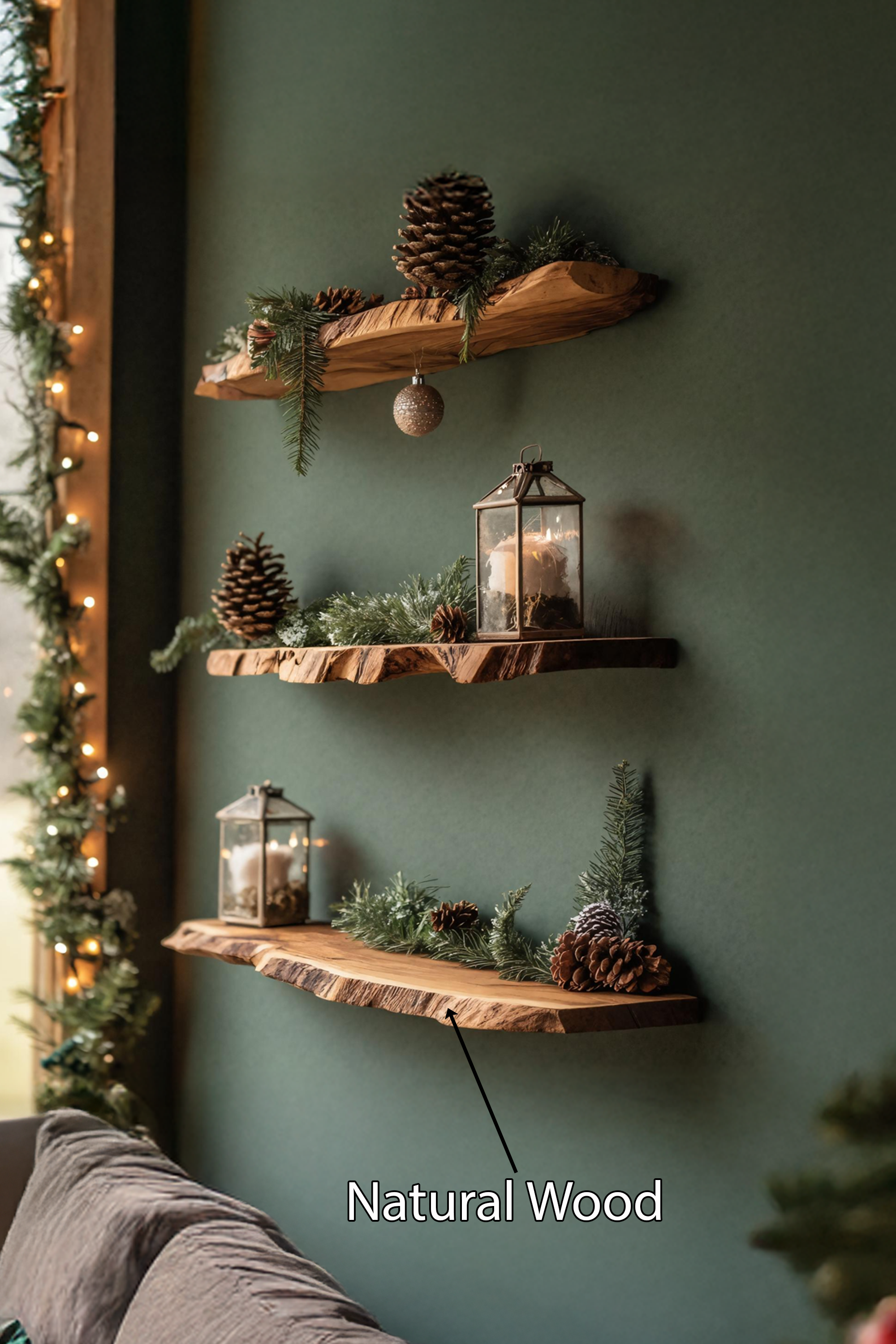 Farmhouse Wooden Floating Shelf For Living Room Holiday Decoration SILDTTNCFL006