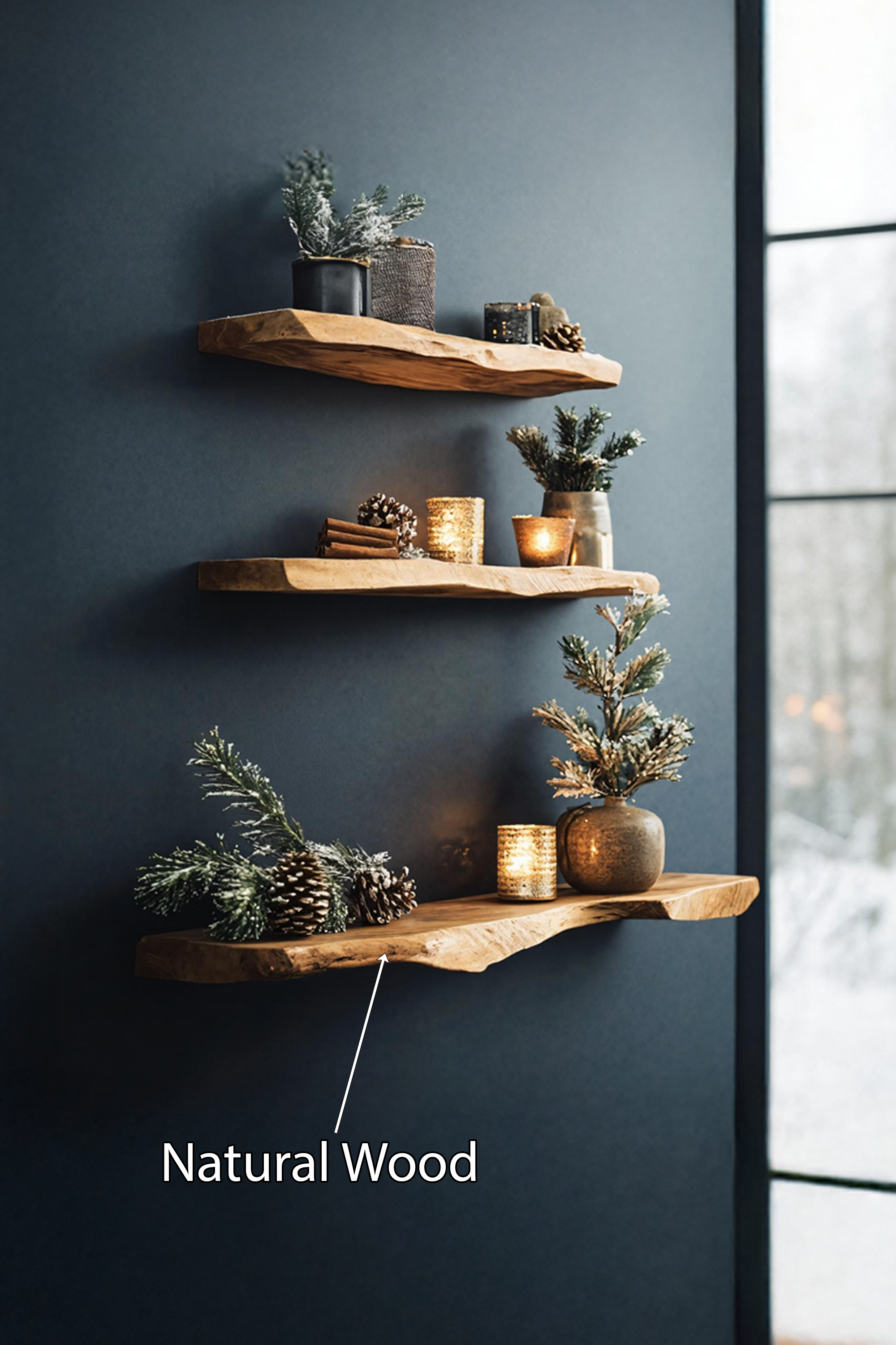 Modern Live Edge Floating Shelf For Bedroom Christmas Decoration SILDTTNCFL008