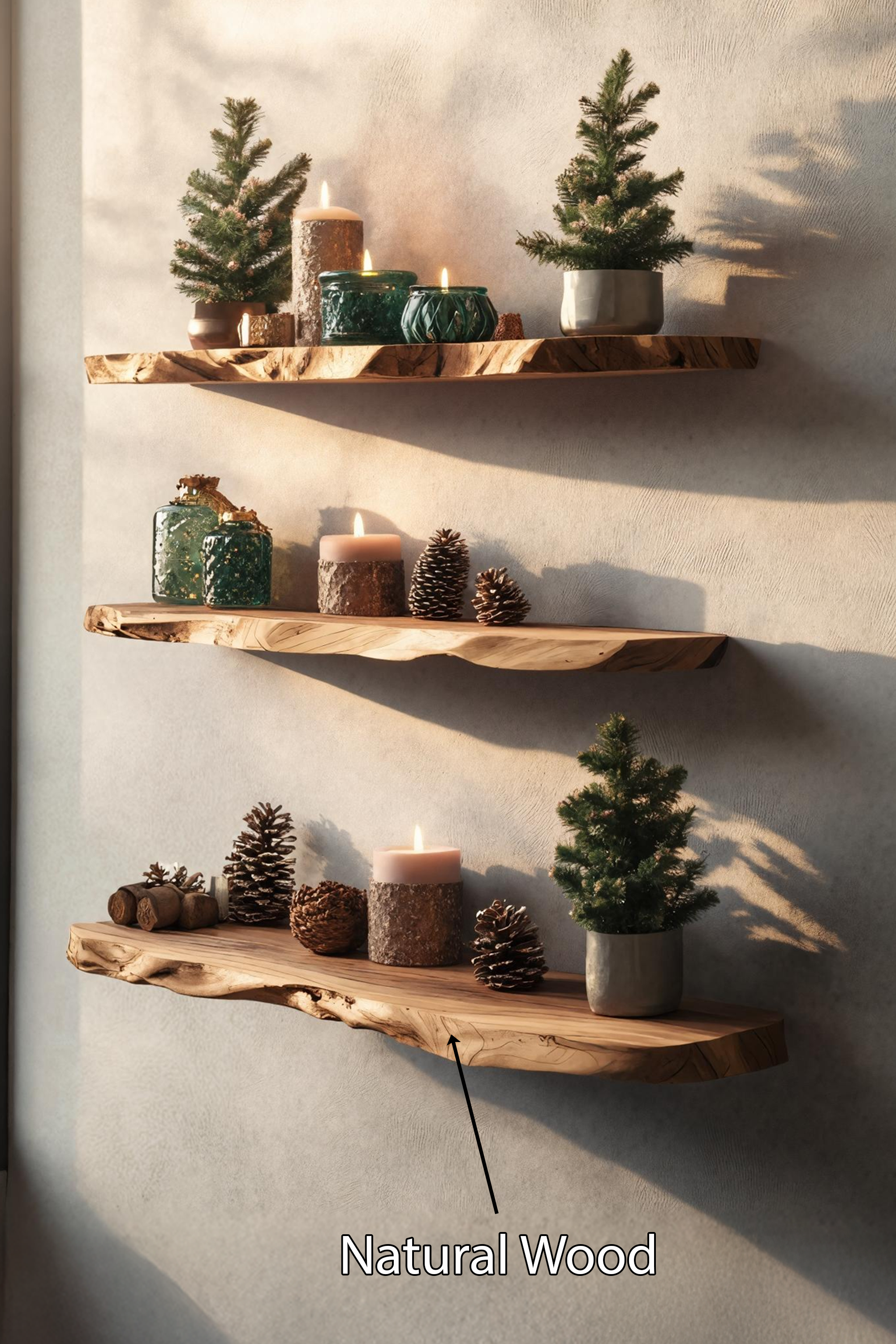 Modern Live Edge Floating Shelf For Stylish Holiday Entryway Decor SILDTTNCFL028