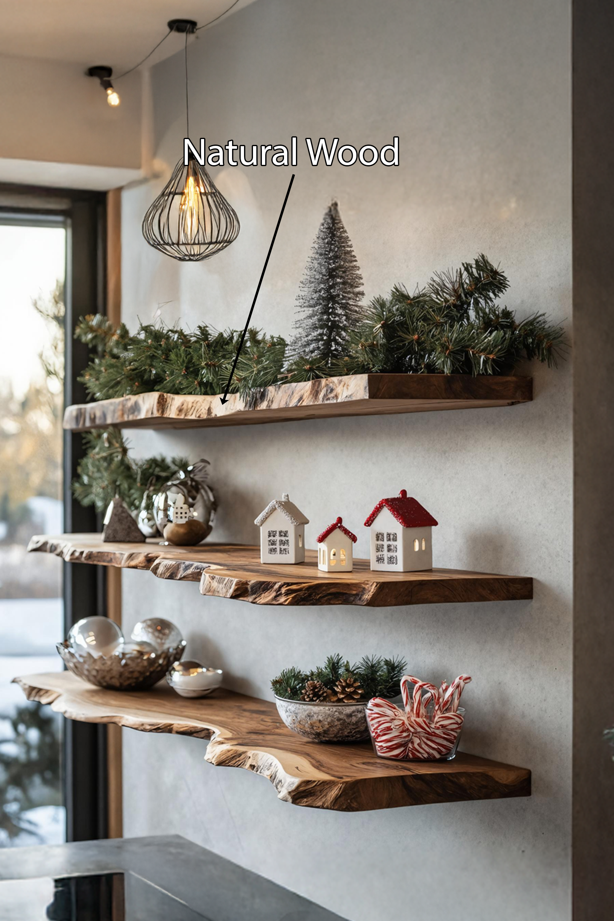 Modern Solid Wood Floating Shelf For Holiday Entryway Furniture Setup SILDTTNCFL040