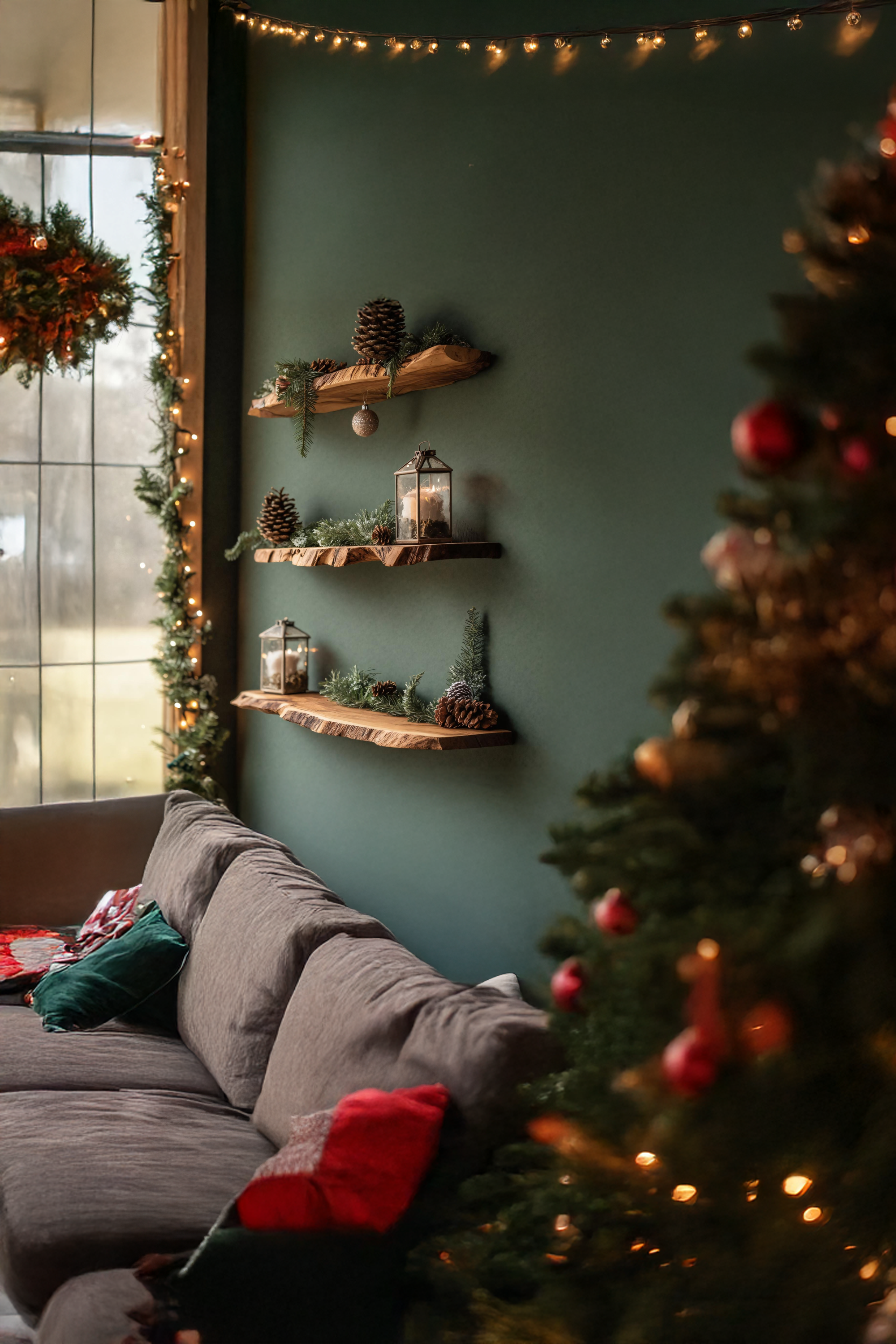 Farmhouse Wooden Floating Shelf For Living Room Holiday Decoration SILDTTNCFL006