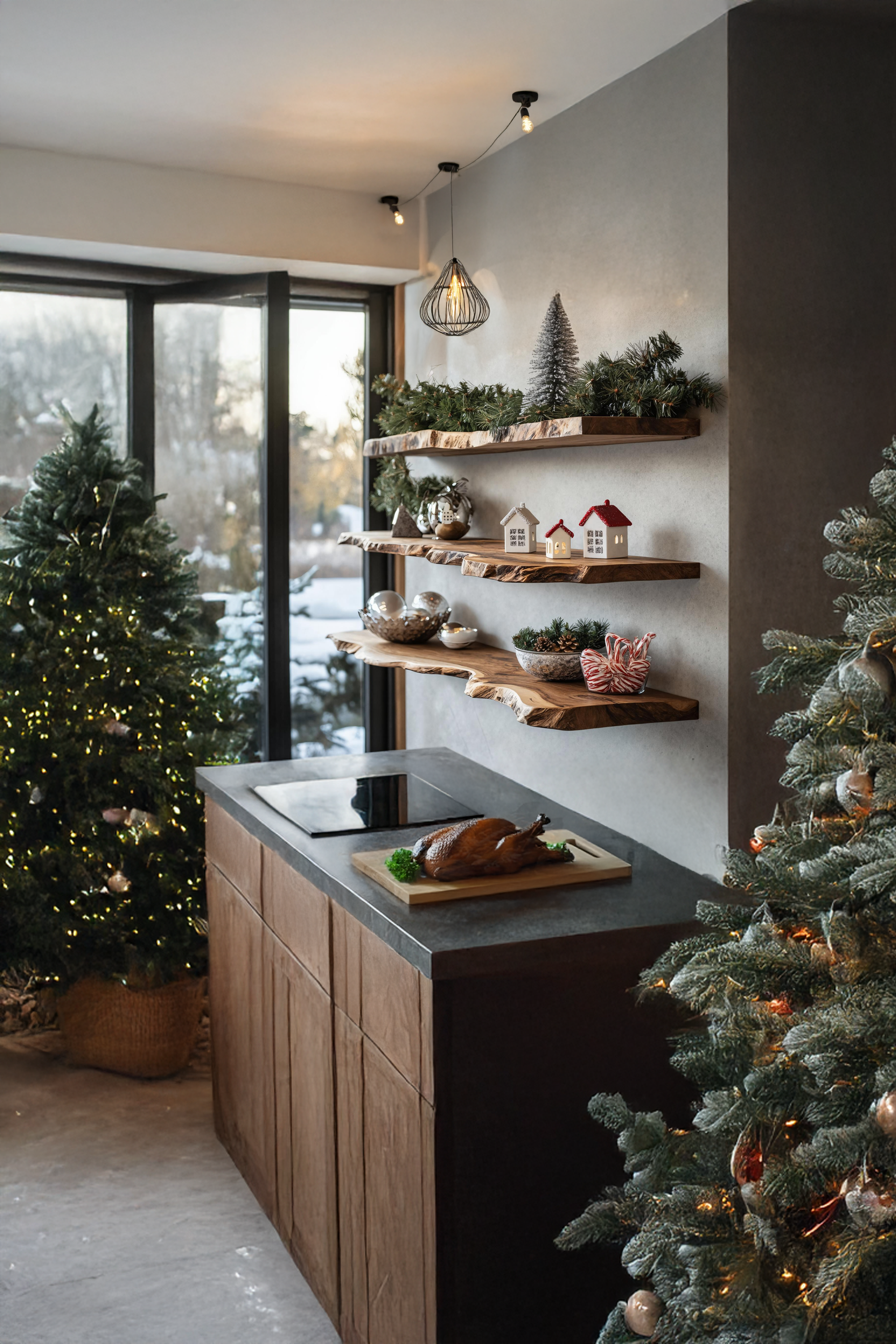 Modern Solid Wood Floating Shelf For Holiday Entryway Furniture Setup SILDTTNCFL040