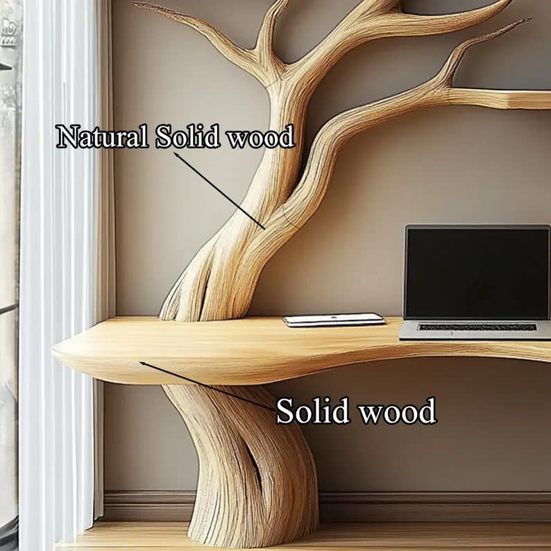 Rustic Narrow Floating Live Edge Side Table Tree Bookshelf Gift For Living Room SINLCS048