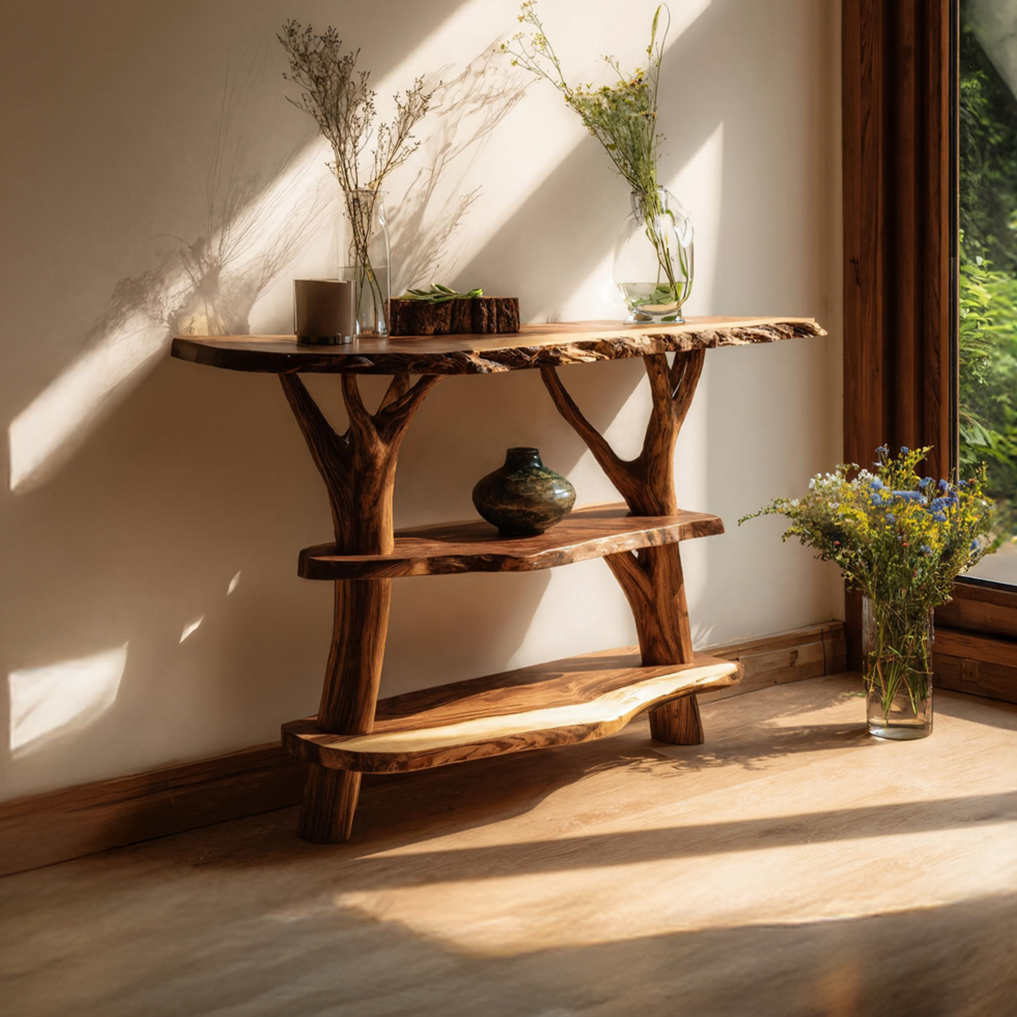 Mid Century Solid Wood Console Table For Entryway Furniture Design SILDTTNCS035