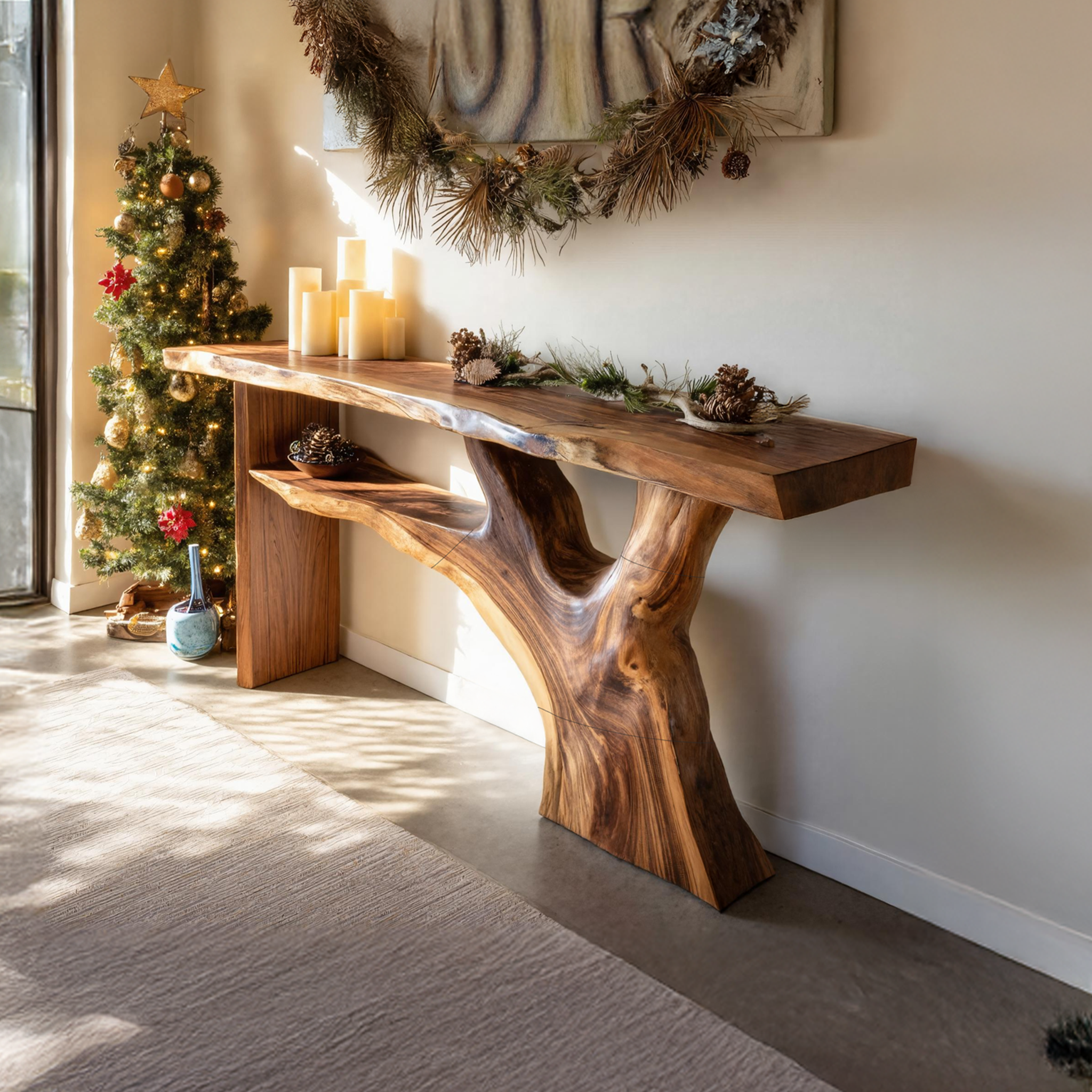 Mid Century Solid Wood Console Table For Holiday Home Decoration SILDTTNCSC005