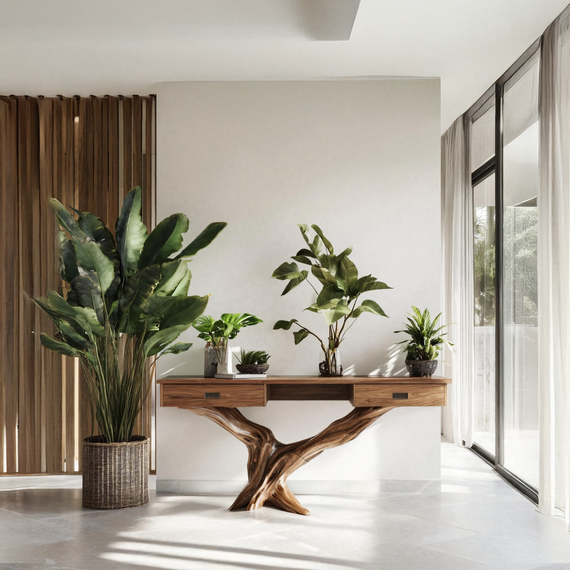 Mid Century Live Edge Entryway Table For Living Room SILDTTRCS005