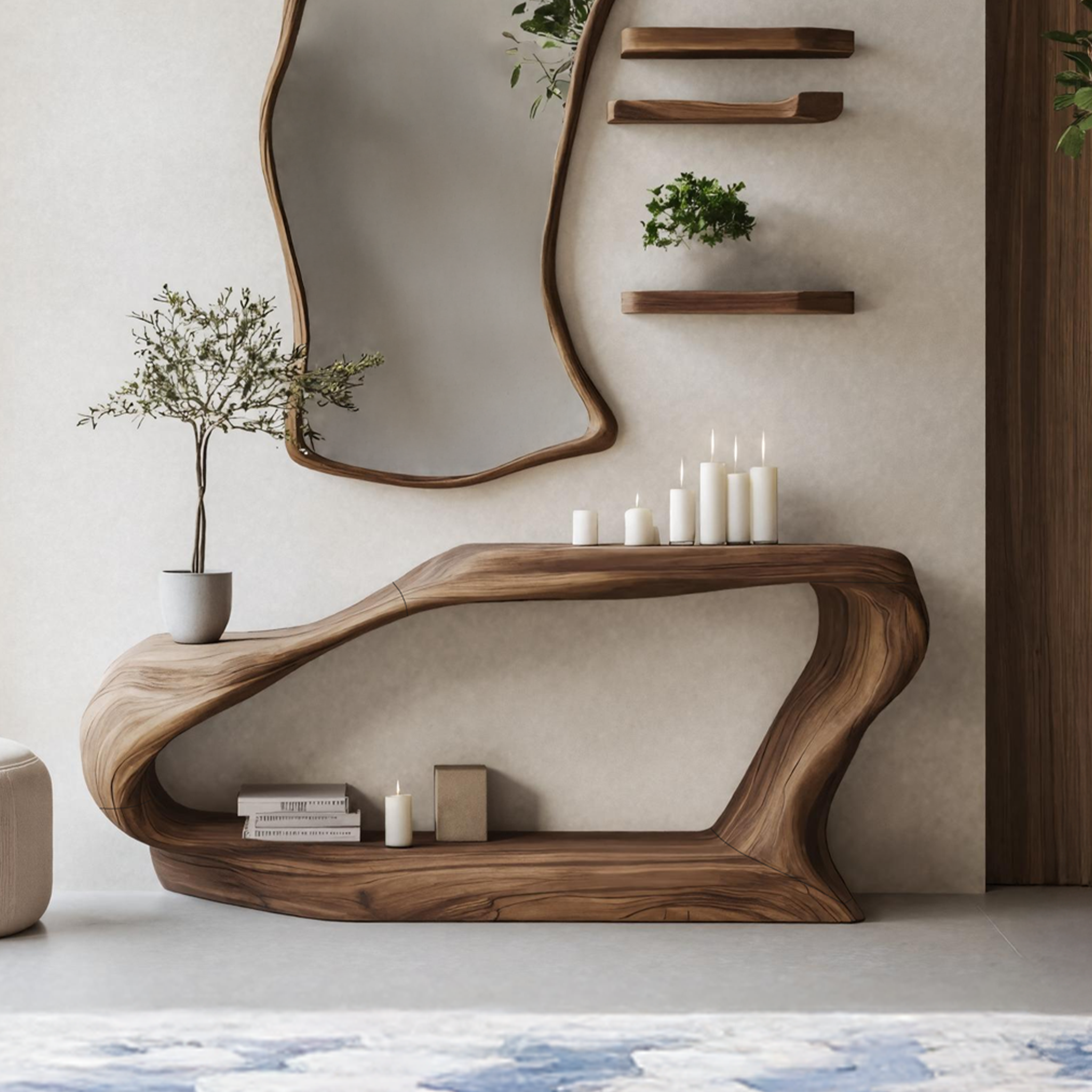 Mid Century Solid Wood Console Table For Living Room Decor SILDTTNCS002