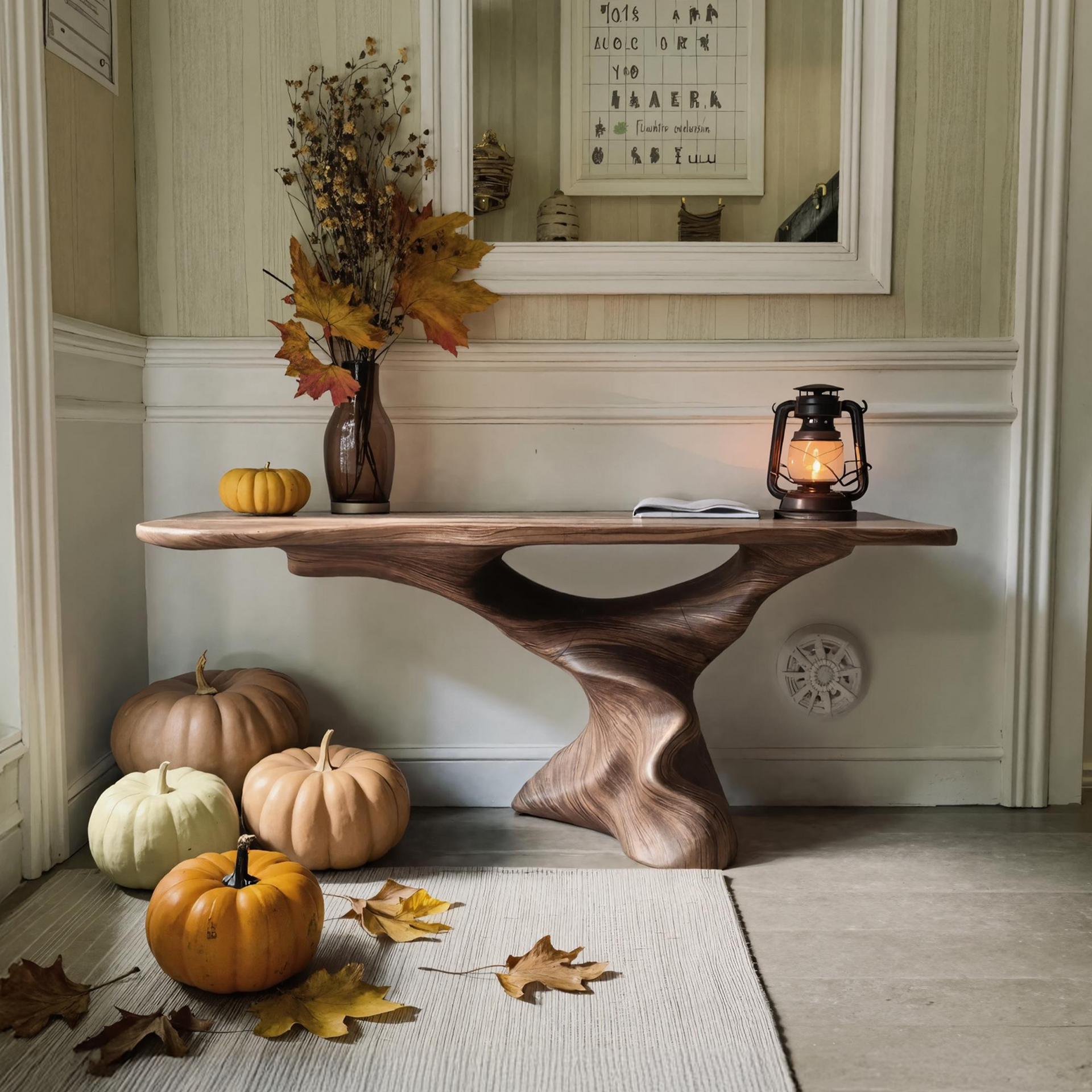 Modern Wooden Live Edge Console Table For Entryway Design Halloween Th