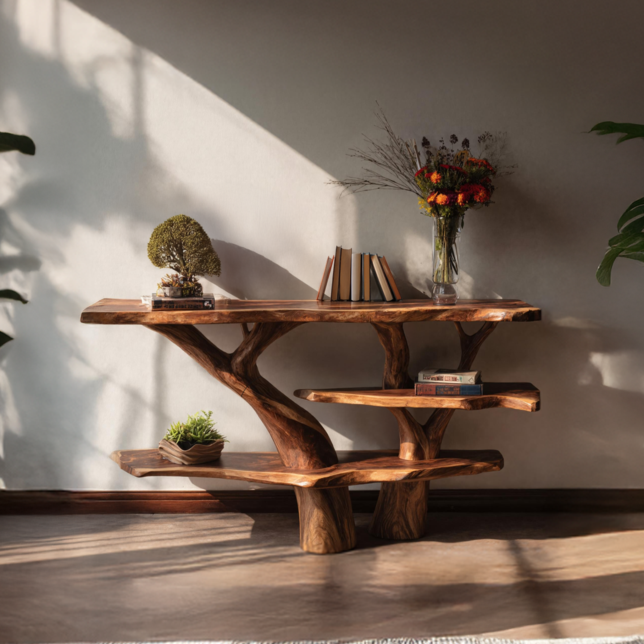 Farmhouse Live Edge Entryway Table For Bedroom Country Style Decor SILDTTNCS027