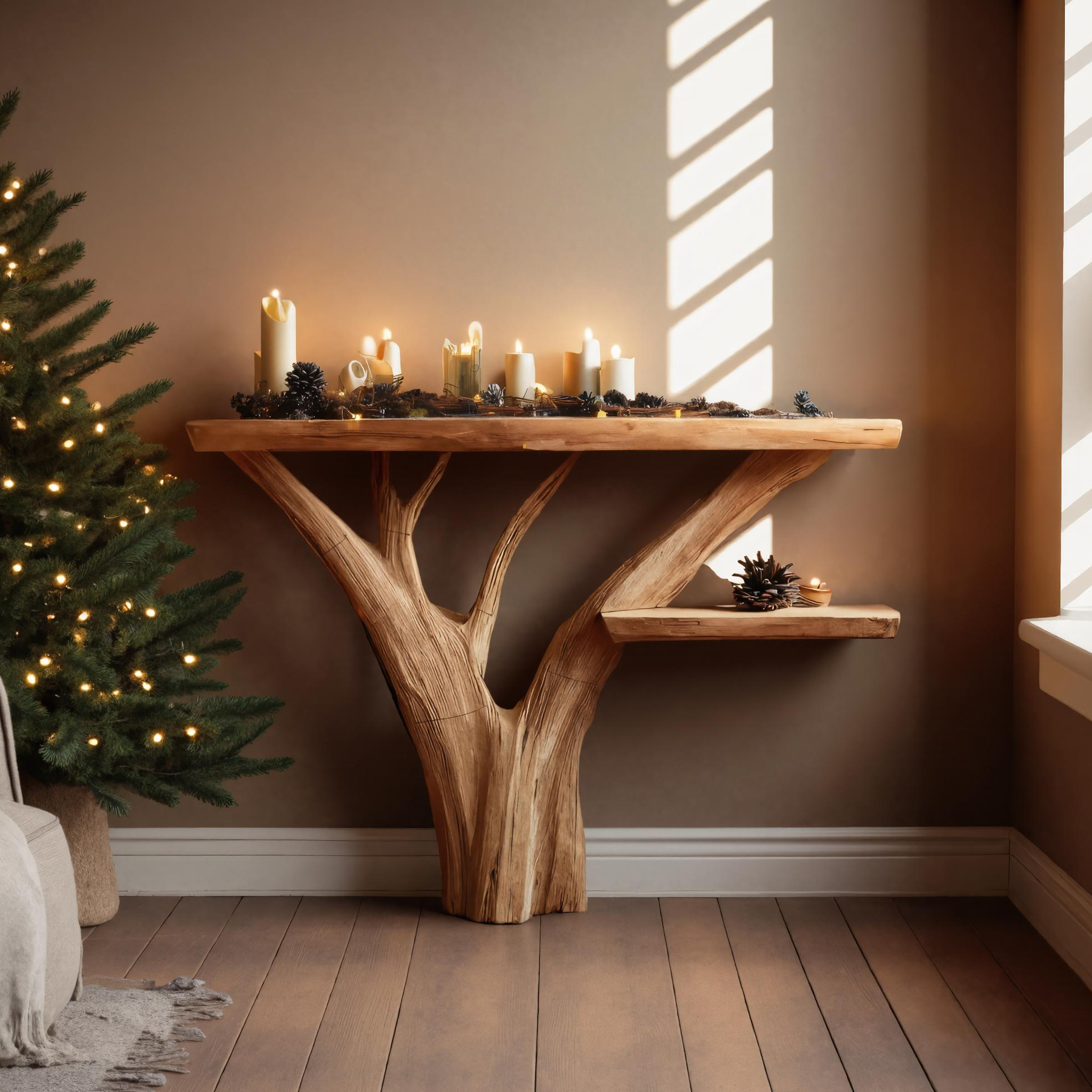 Modern Solid Wood Console Table For Christmas Entryway Decor SILDTTNCSC002