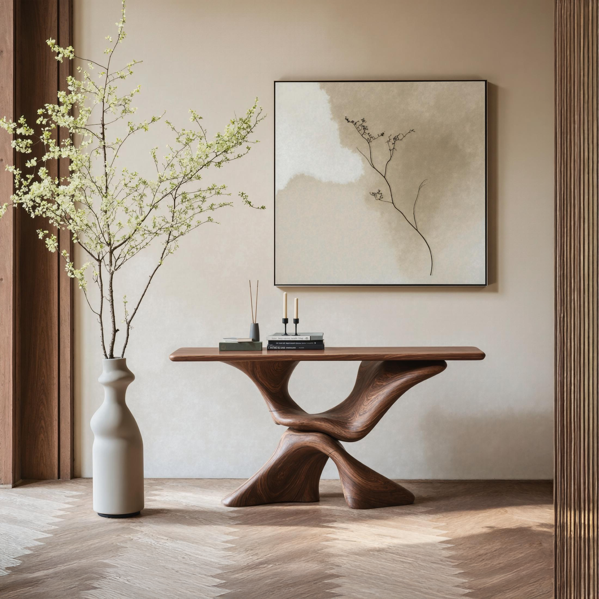 Mid Century Live Edge Console Table For Living Room SILDTTNCS212