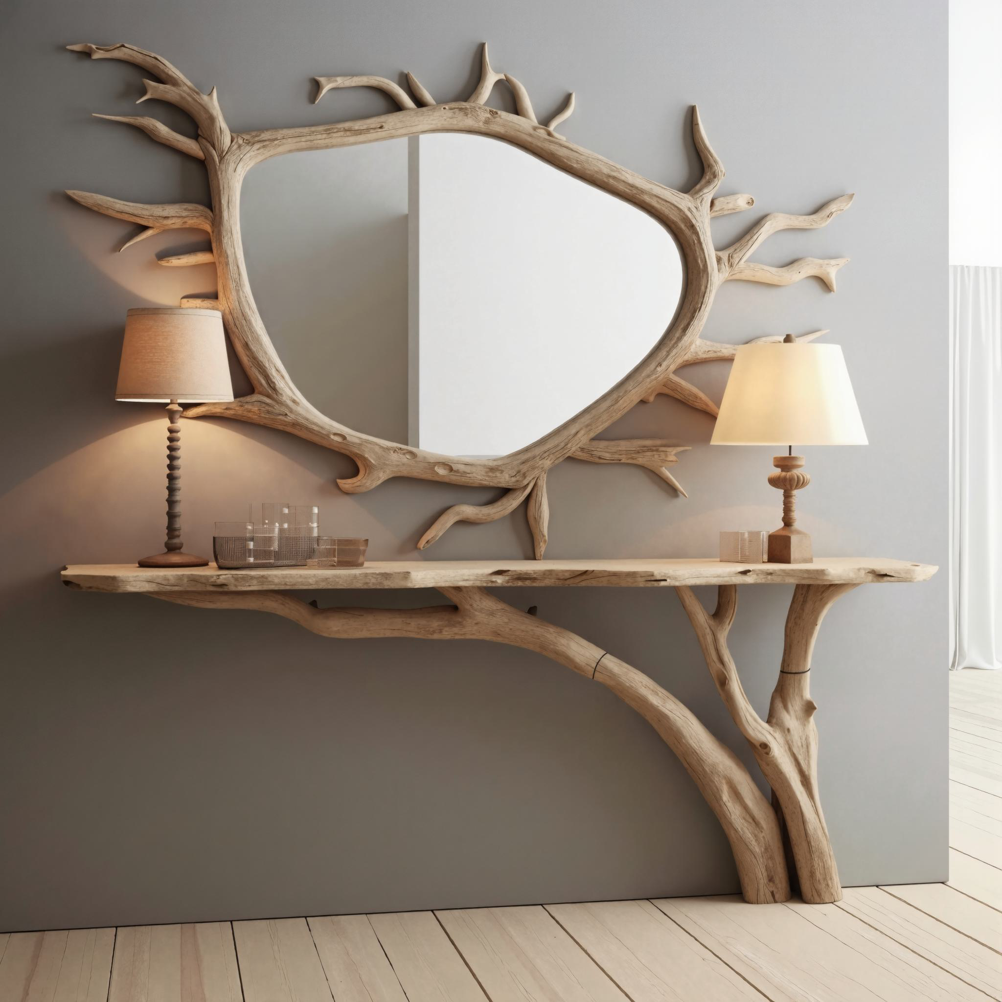 Curved Edge Console Table Handcrafted Entry Table SILDTCS108