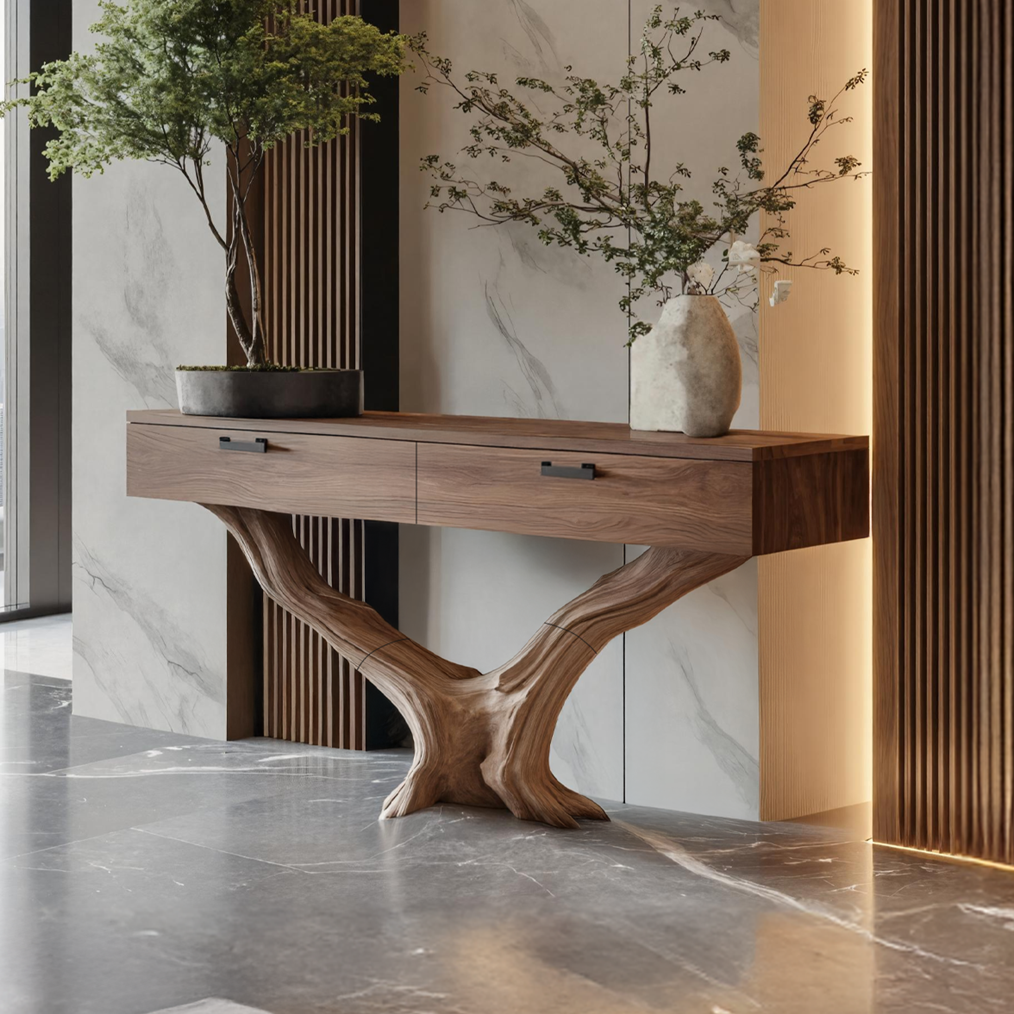 Rustic Wooden Console Table For Entryway Design Vintage Farmhouse SILDTTNCS005