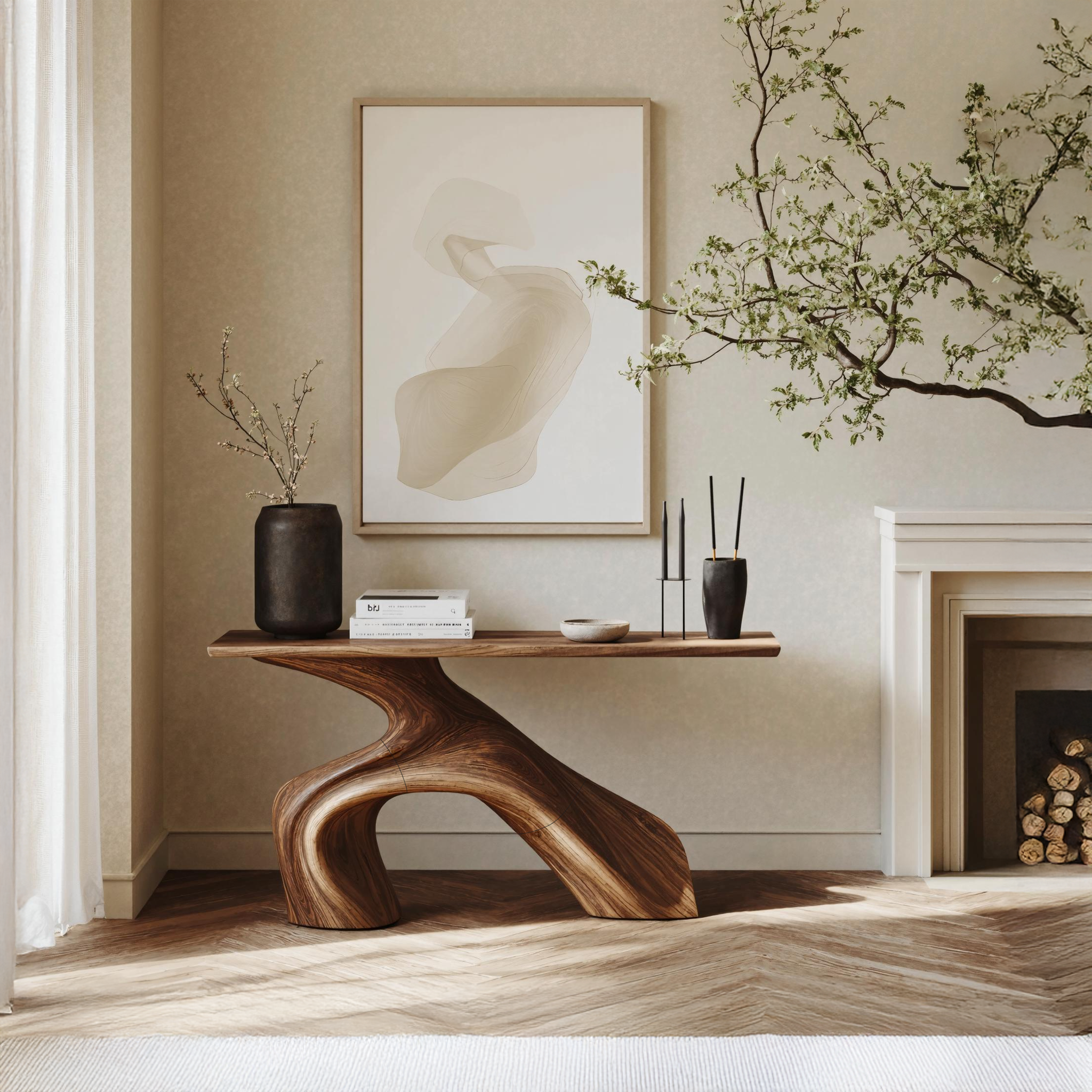 Farmhouse Live Edge Console Table Entryway Decor SILDTTNCS213