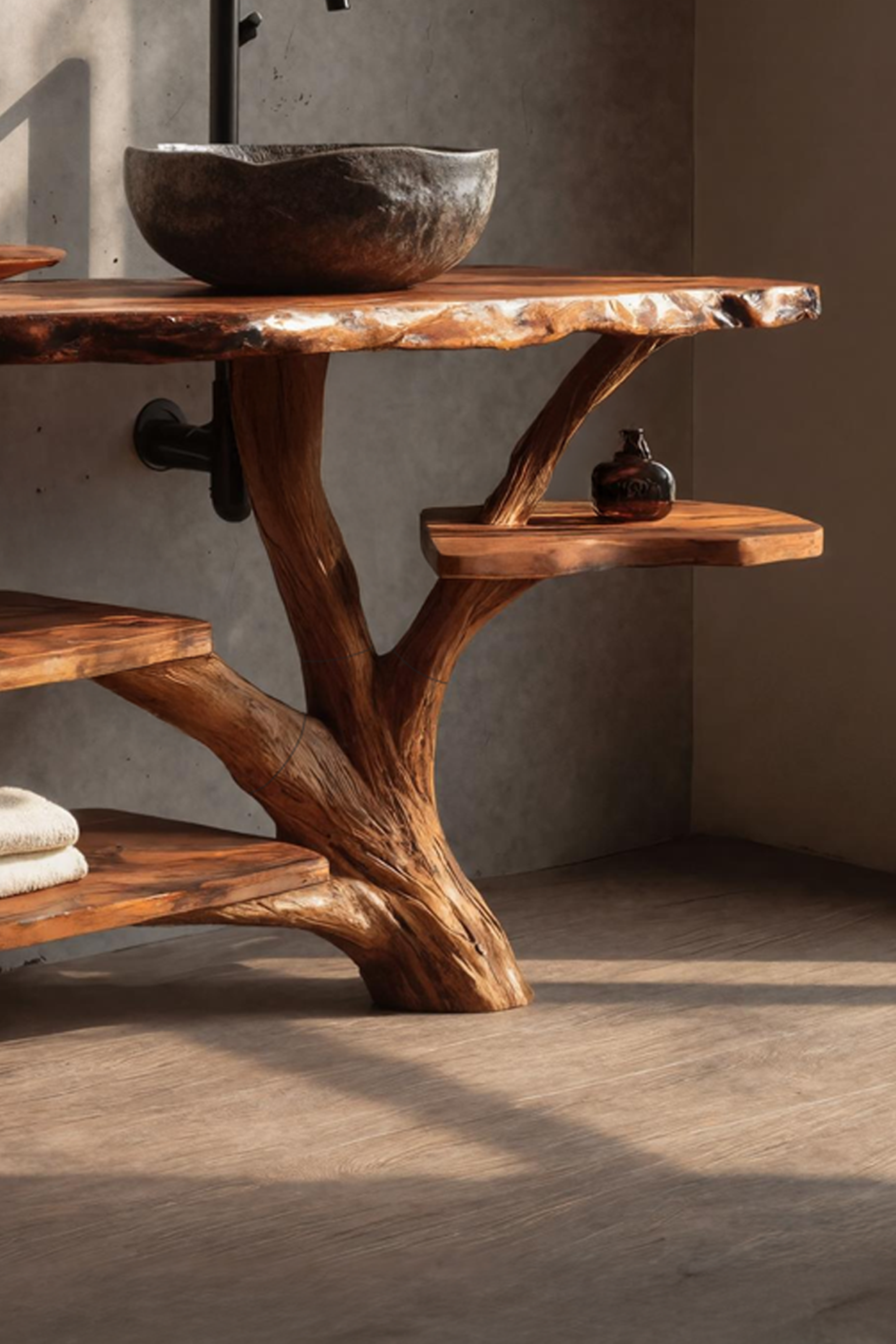 Handcrafted Solid Wood Vanity For Timeless Bathroom Furniture Decor SILDTTNBRV026