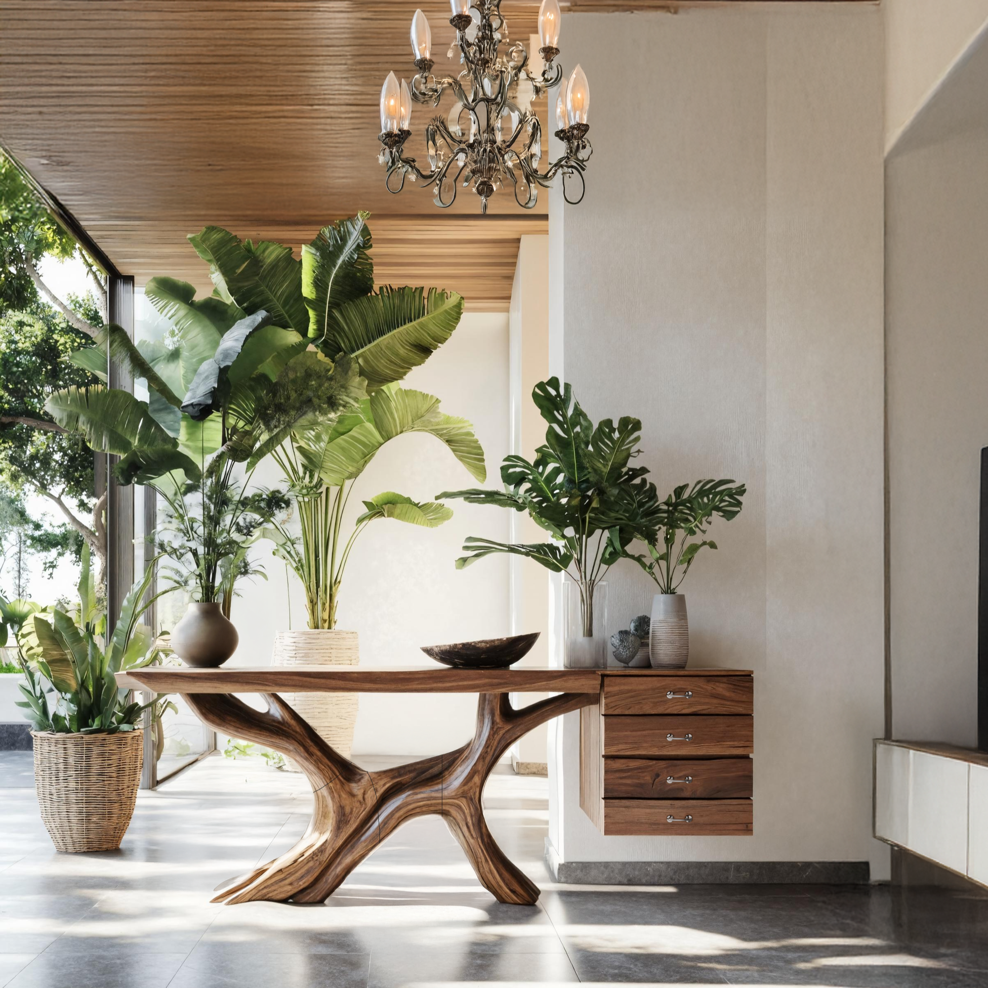 Mid Century Wooden Console Table For Furniture Decor Boho Vibes SILDTTRCS025