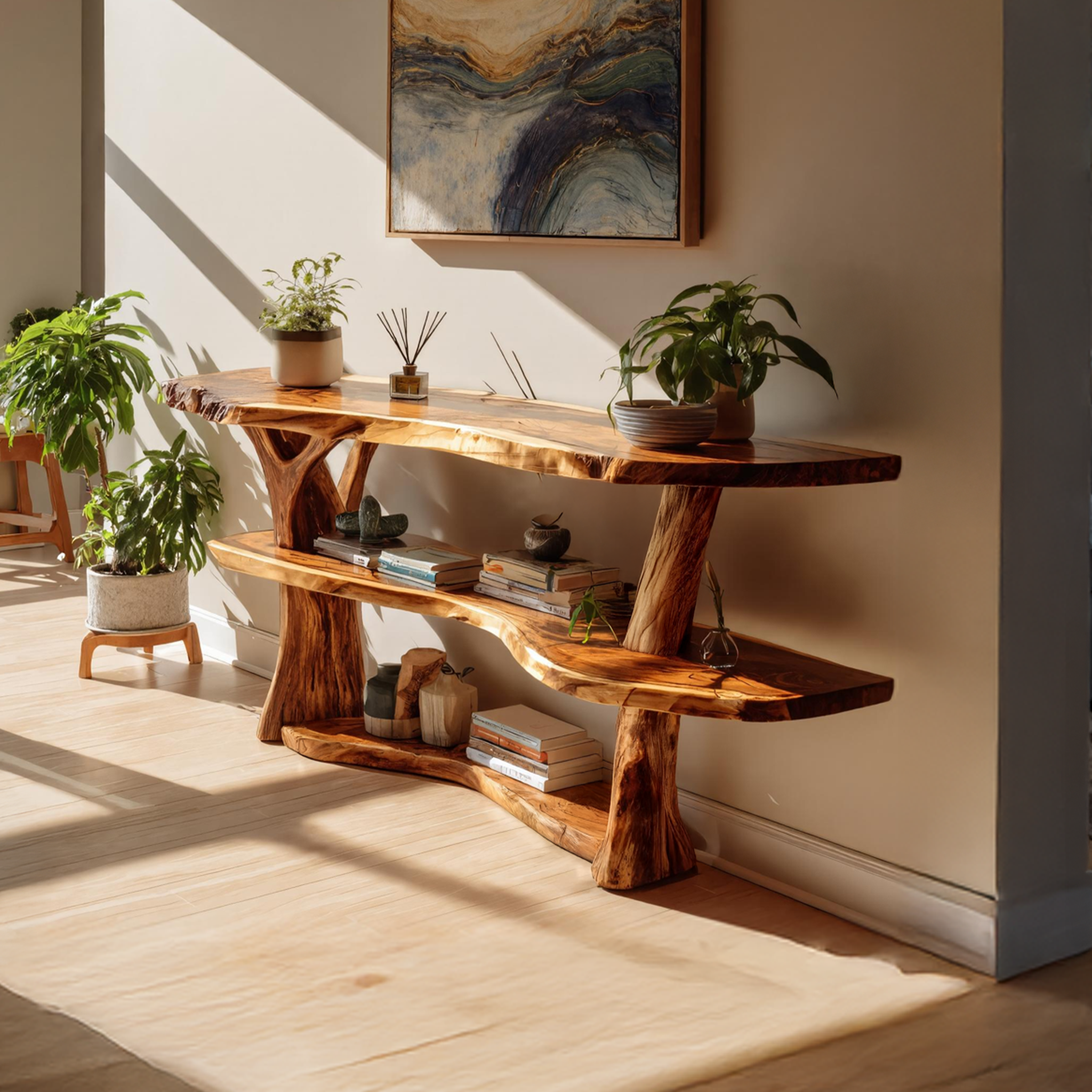 Farmhouse Solid Wood Console Table For Rustic Entryway Home Design SILDTTNCS039